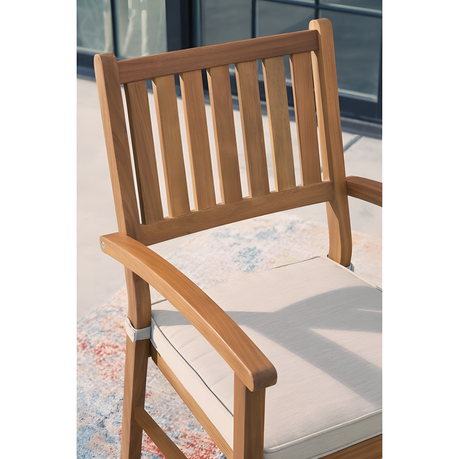 Gennine Outdoor Dining Armchair with Cushion (Set of 2)