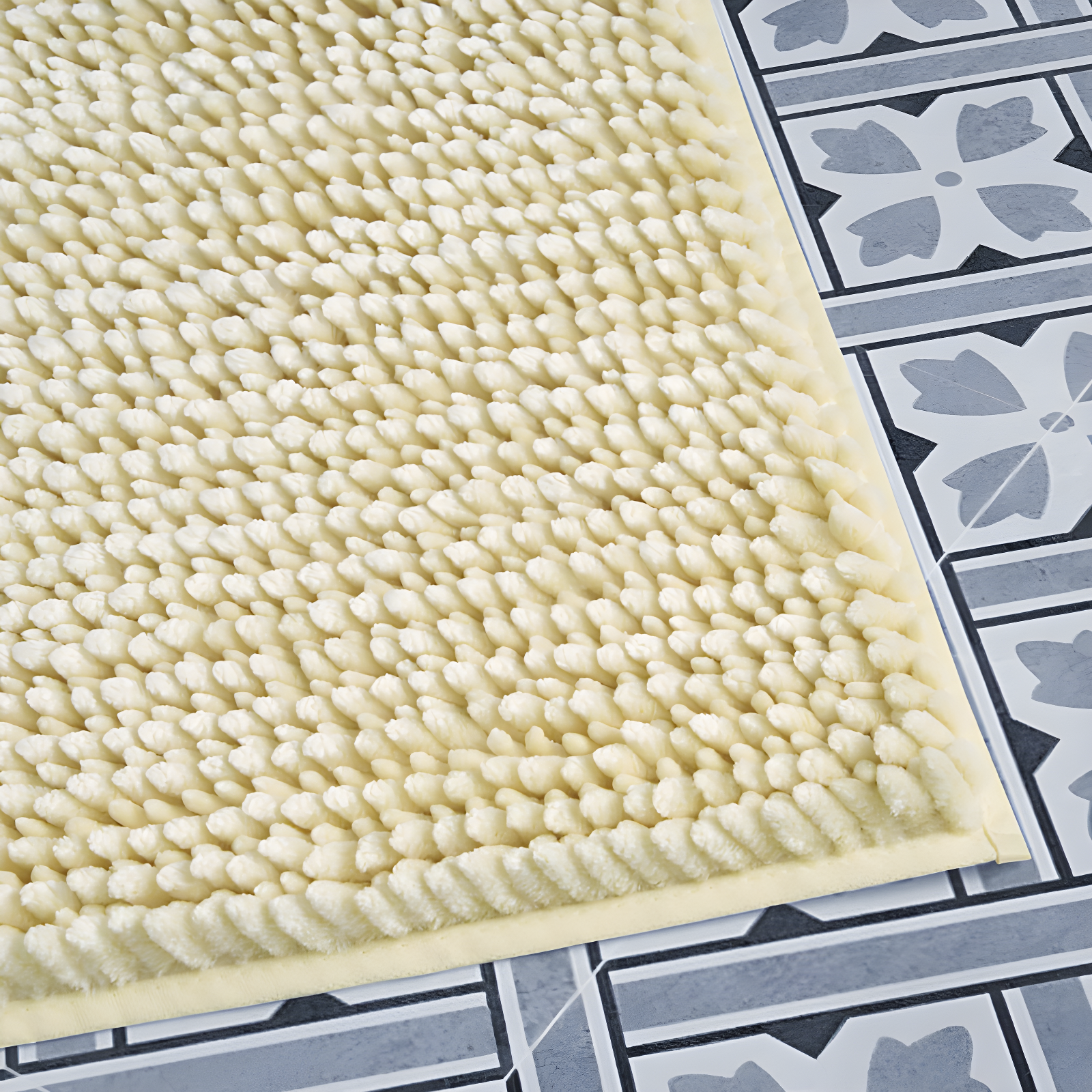 Laura Ashley Butter Chenille Bath Rug