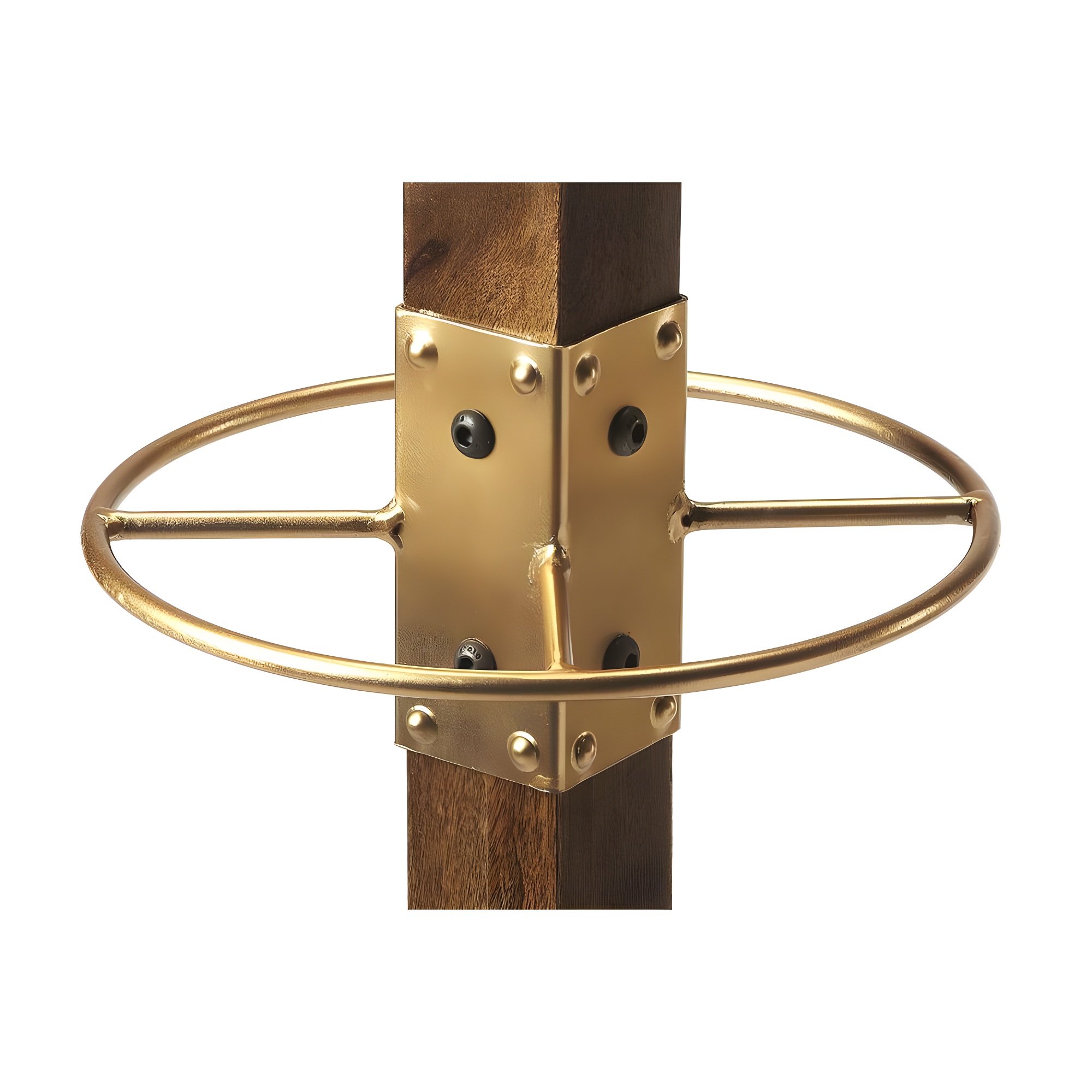 Antique Gold and Medium Brown Transitional Coat Rack
