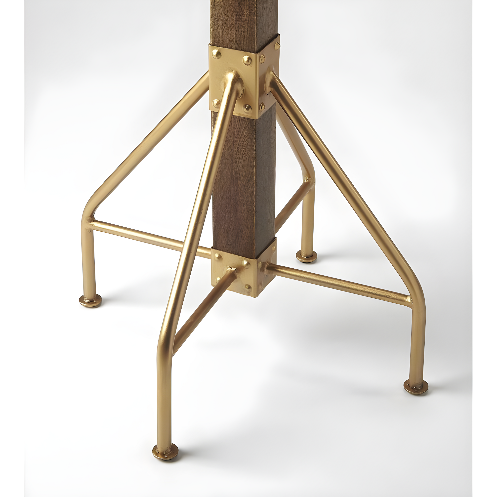 Antique Gold and Medium Brown Transitional Coat Rack