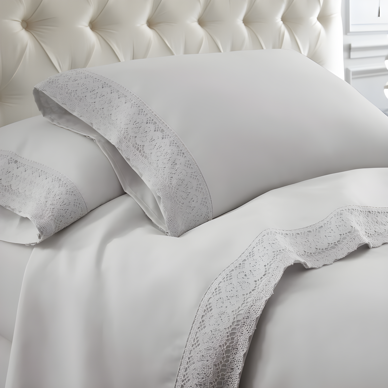 Modern Threads Modern Threads Yate Soft Microfiber Crochet Lace Sheets - Luxurious Microfiber Bed Sheets - Includes Flat Sheet, Fitted Sheet with Deep Pockets, & Pillowcases
