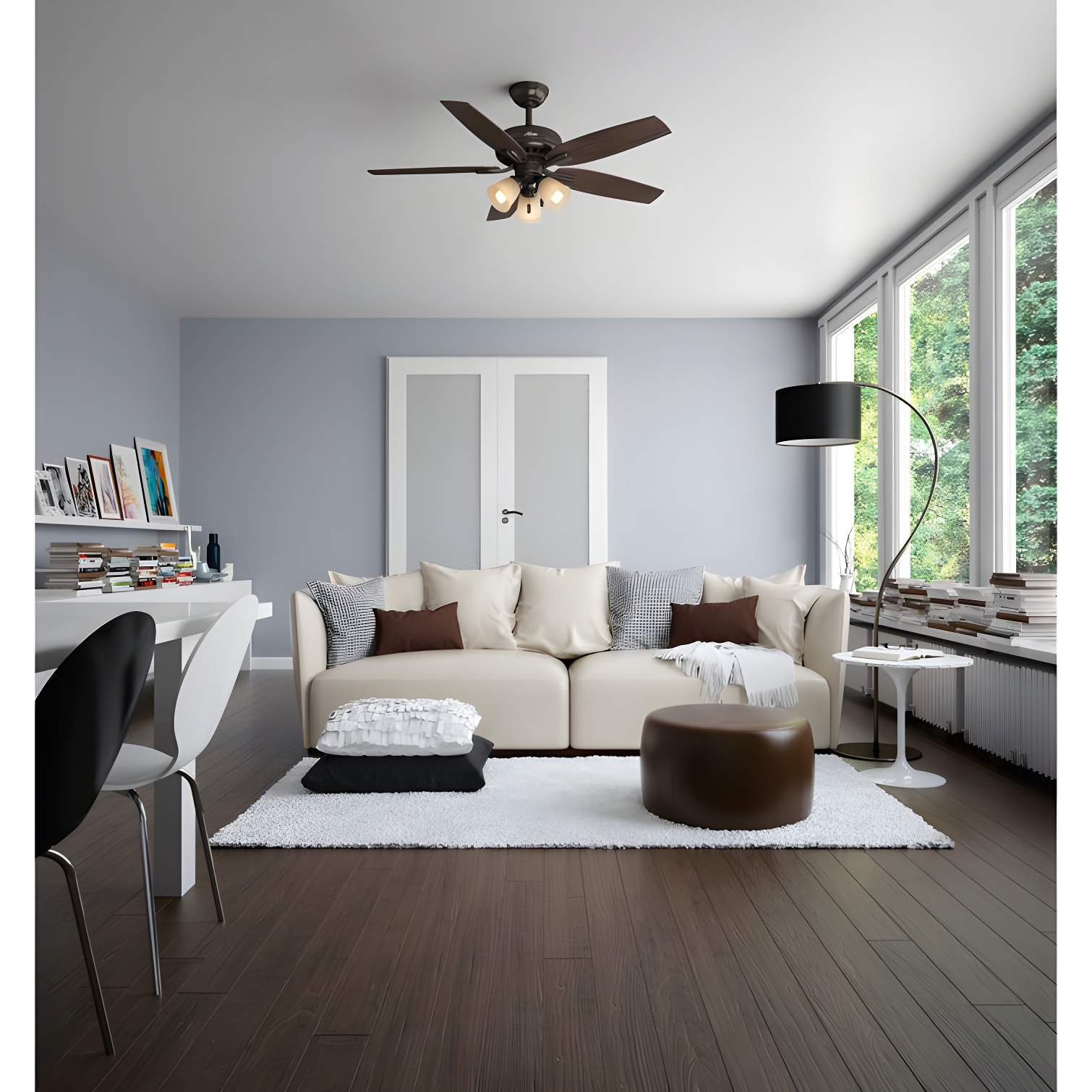 52" Newsome 5 - Blade Standard Ceiling Fan with Pull Chain and Light Kit Included