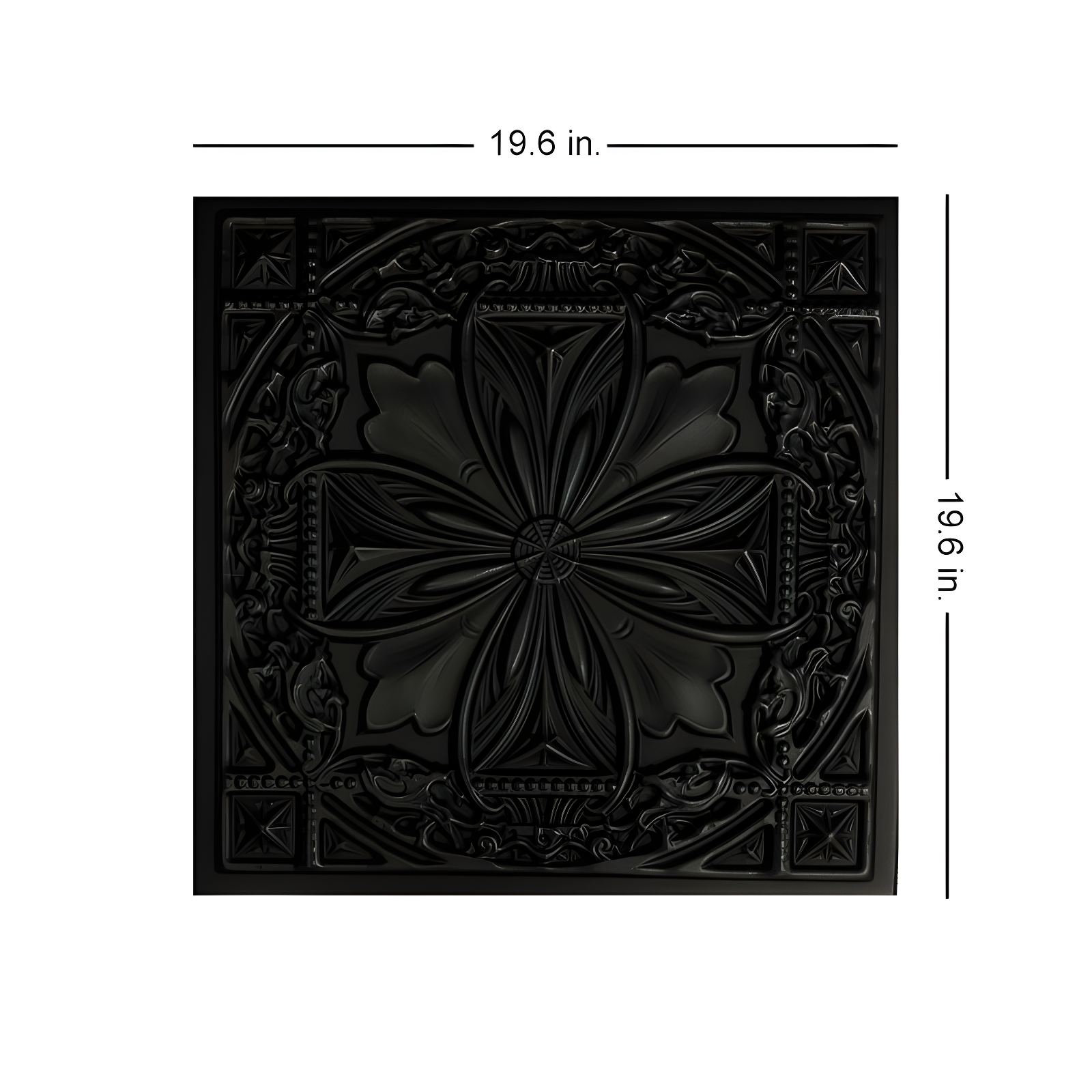 A La Maison Ceilings Lucas's Shield 19.63'' L x 19.63'' W Textured Polystyrene Glue Up Ceiling Tile (Set of 96)