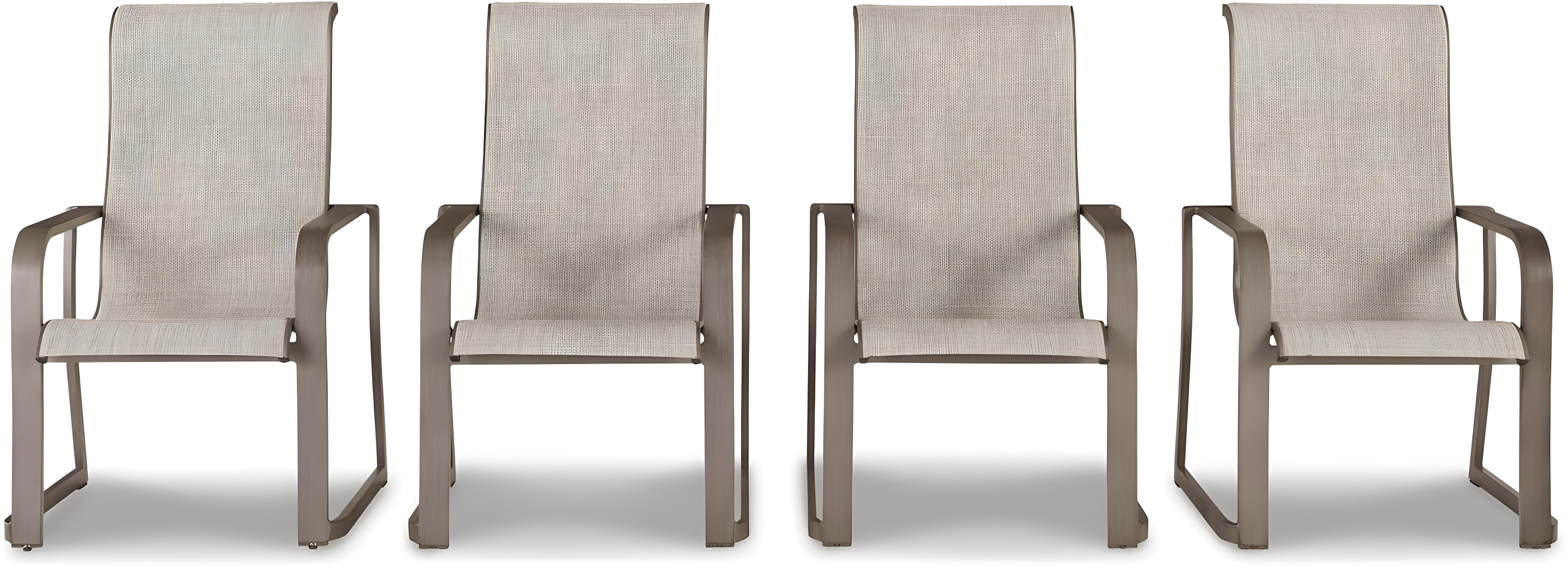 Signature Design by Ashley Beach Front Beige Sling Arm Chair - Set of 4