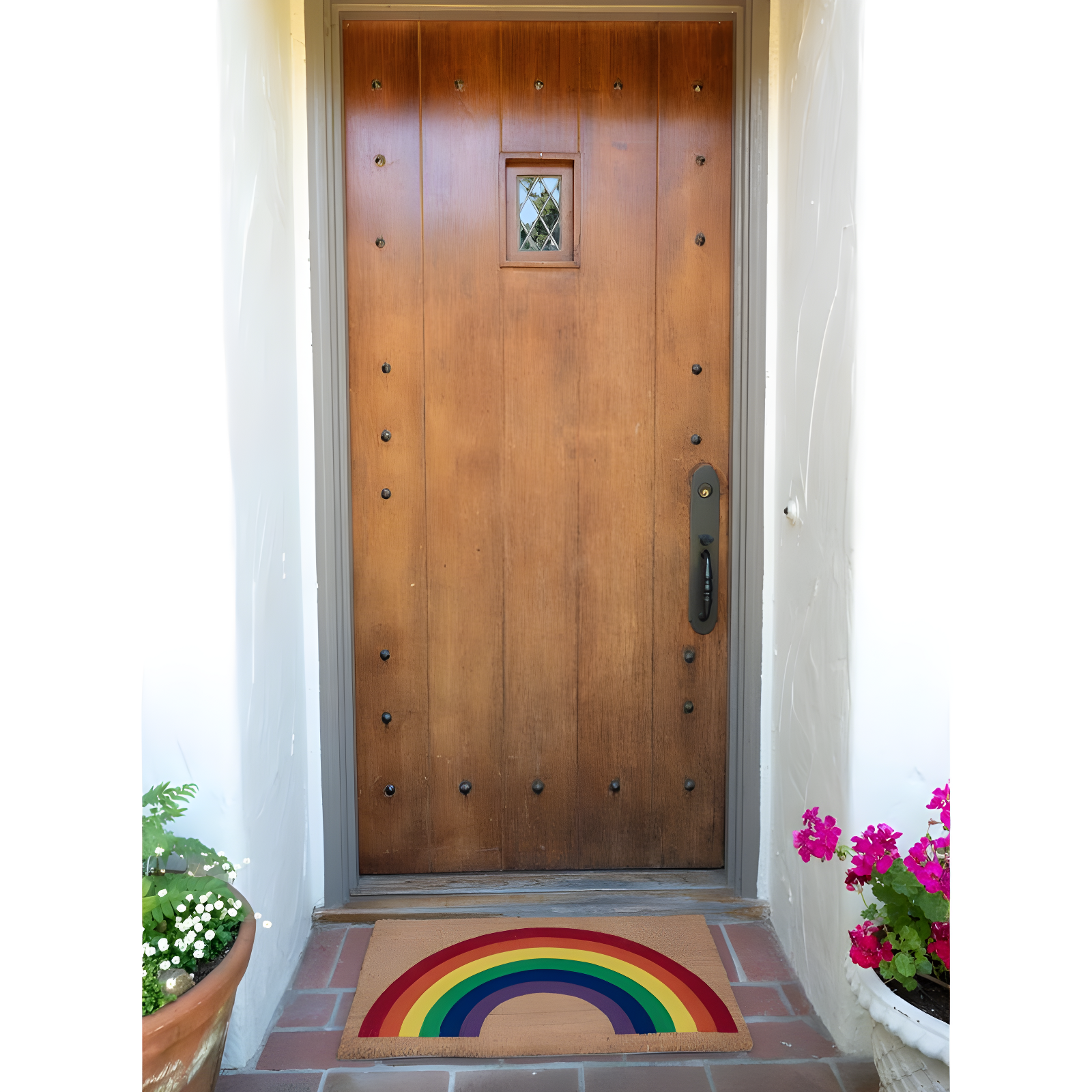 KAF Home Printed Coir Doormat with Non-Slip PVC Backing - 17 by 30 inches (Home Sweet Home)