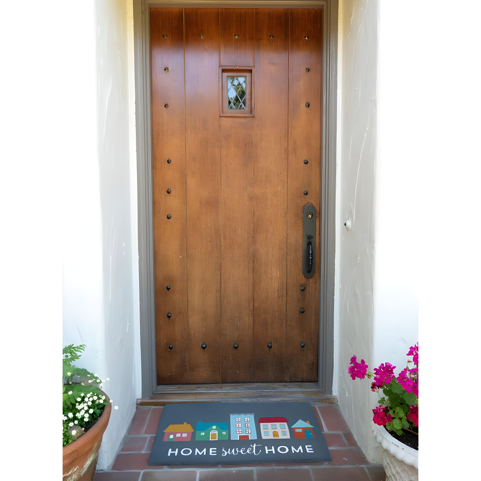 KAF Home Printed Coir Doormat with Non-Slip PVC Backing - 17 by 30 inches (Home Sweet Home)