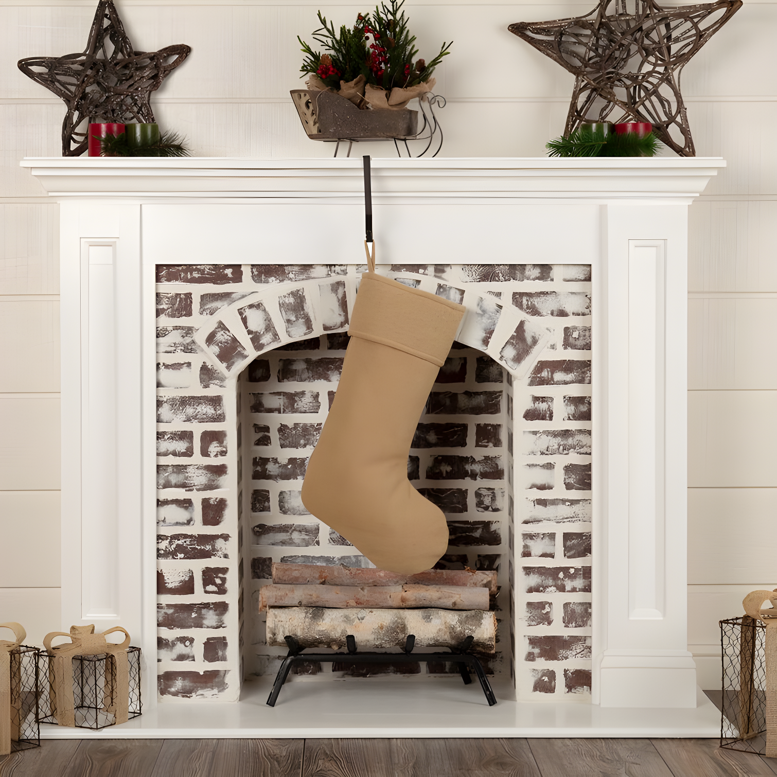 Festive Finds Burlap Stocking