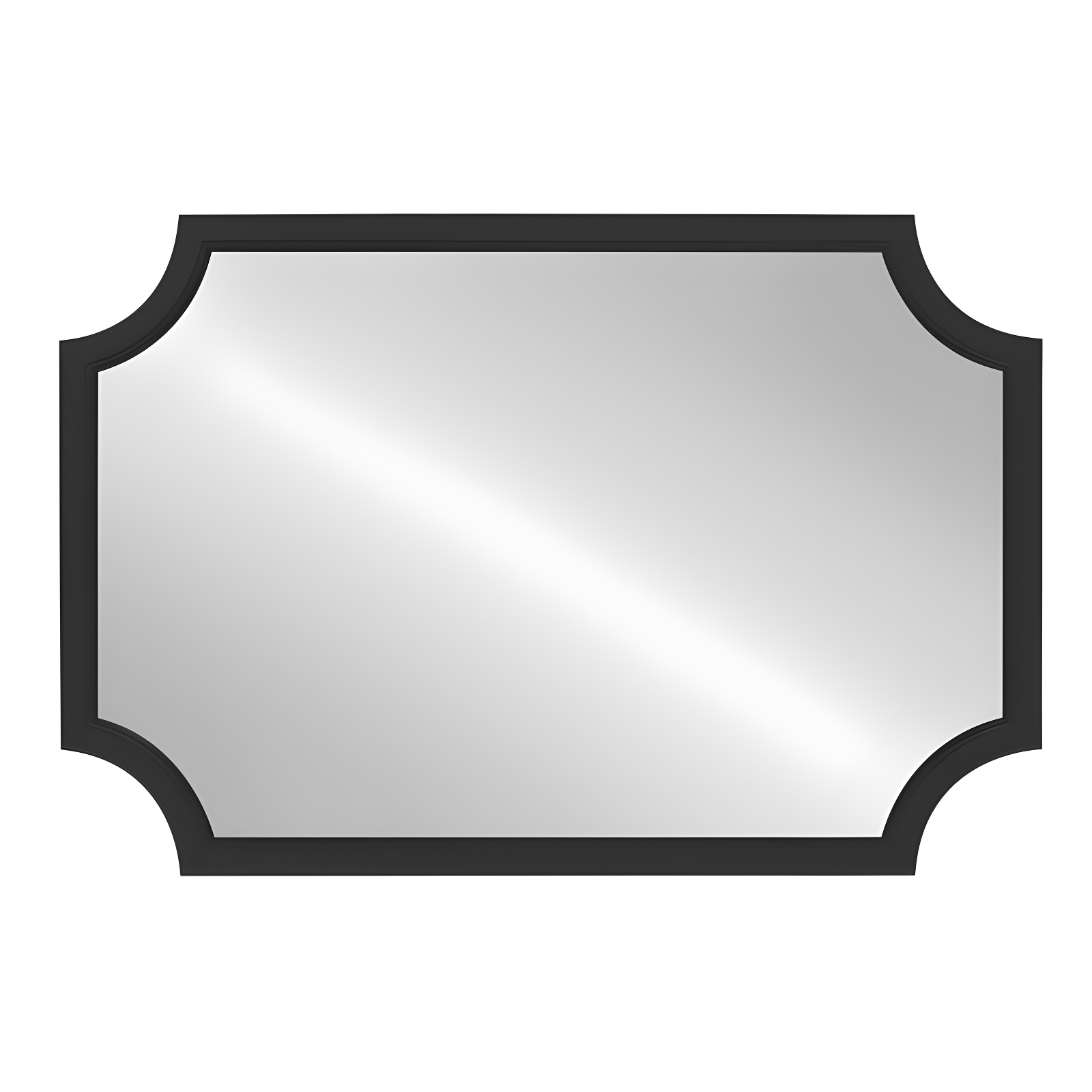 Kate and Laurel 24" x 36" Hogan Framed Scallop Wall Mirror Black : Modern Style, MDF Frame, No Assembly Required