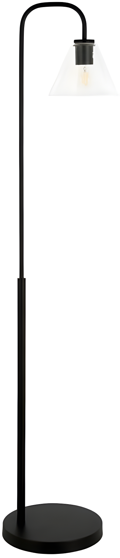 Evelyn&Zoe Henderson Arc Floor Lamp with Glass shade in Blackened Bronze/Clear