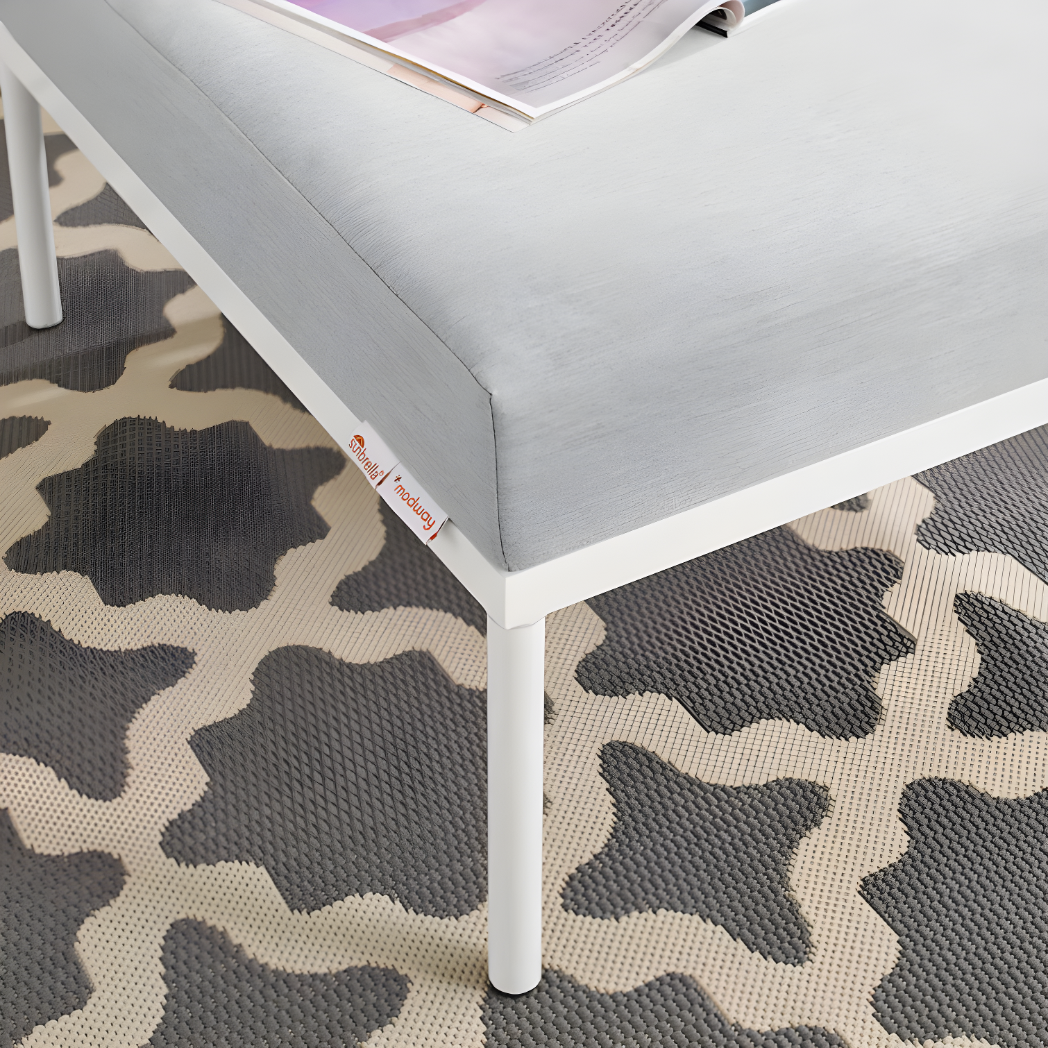 Harmony Sunbrella Outdoor Patio Aluminum Ottoman by Modway