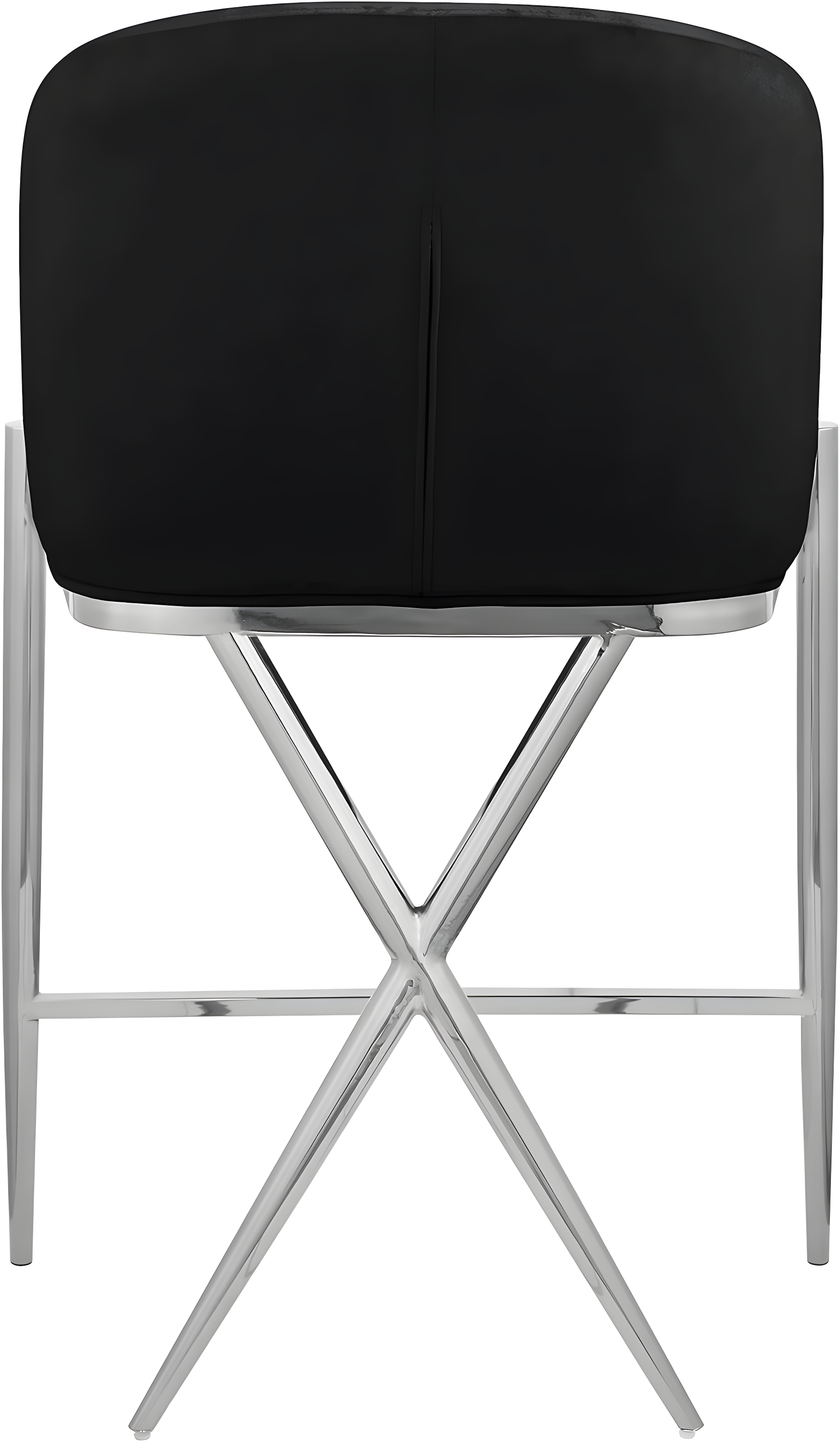 Meridian Furniture Xavier Black Velvet Counter Stool with Chrome Metal Legs