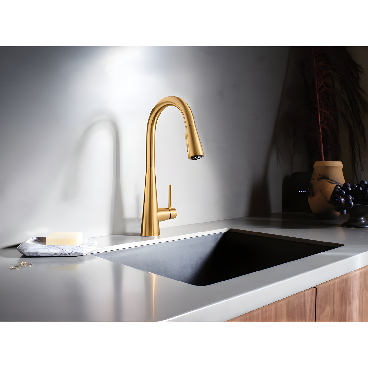 Moen Sleek Pull Down Single Handle Kitchen Faucet with Power Boost Technology and Duralock