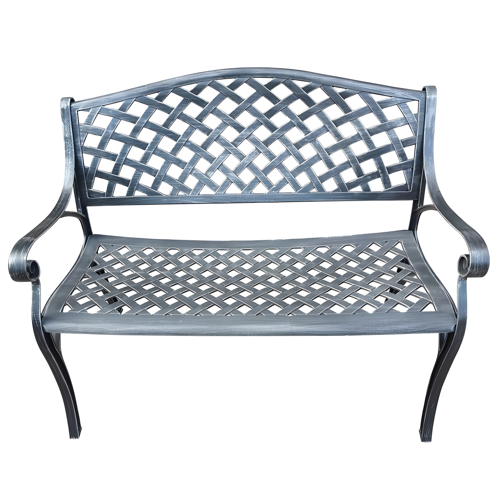 Modern Aluminum Patio Bench - Gray - Oakland Living