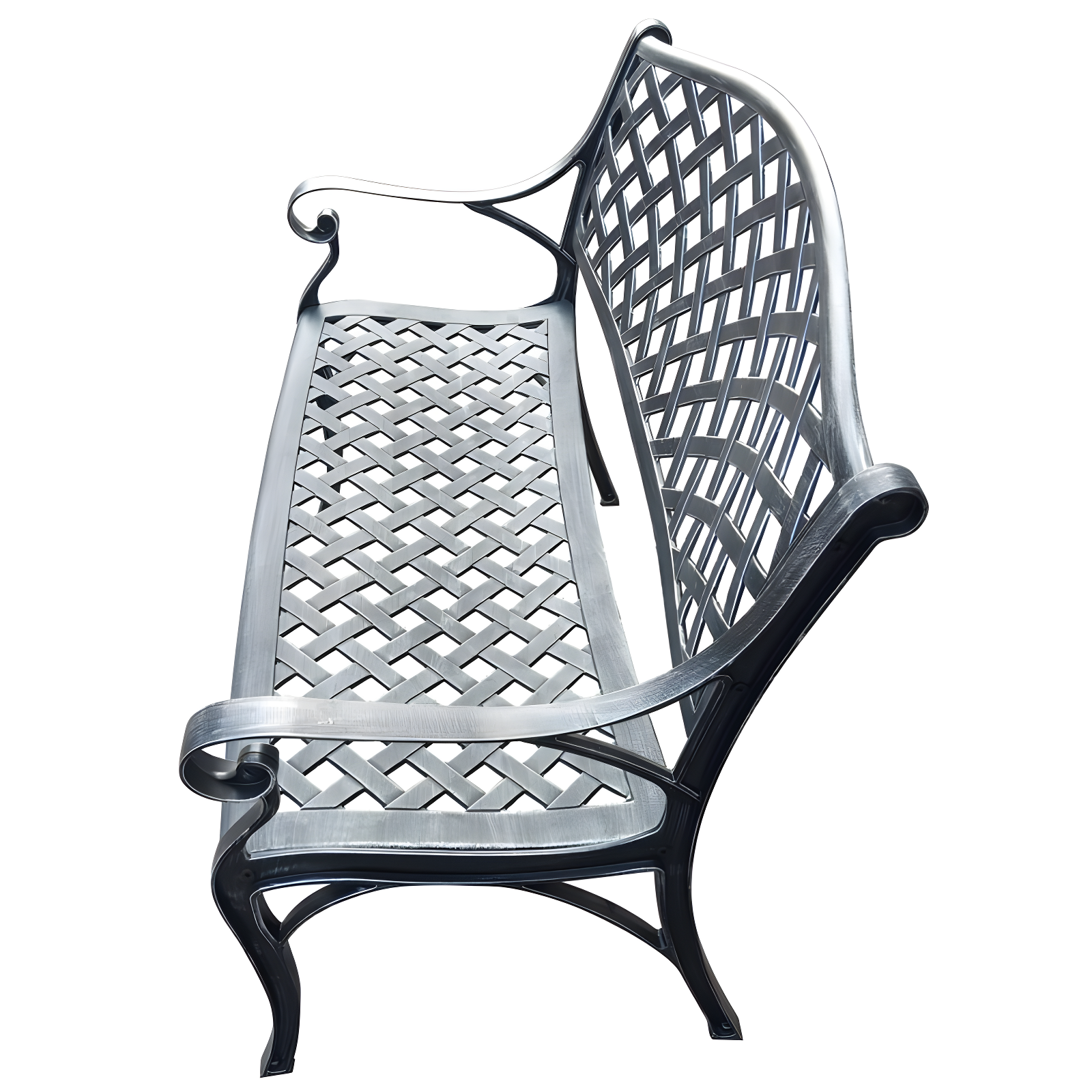 Modern Aluminum Patio Bench - Gray - Oakland Living