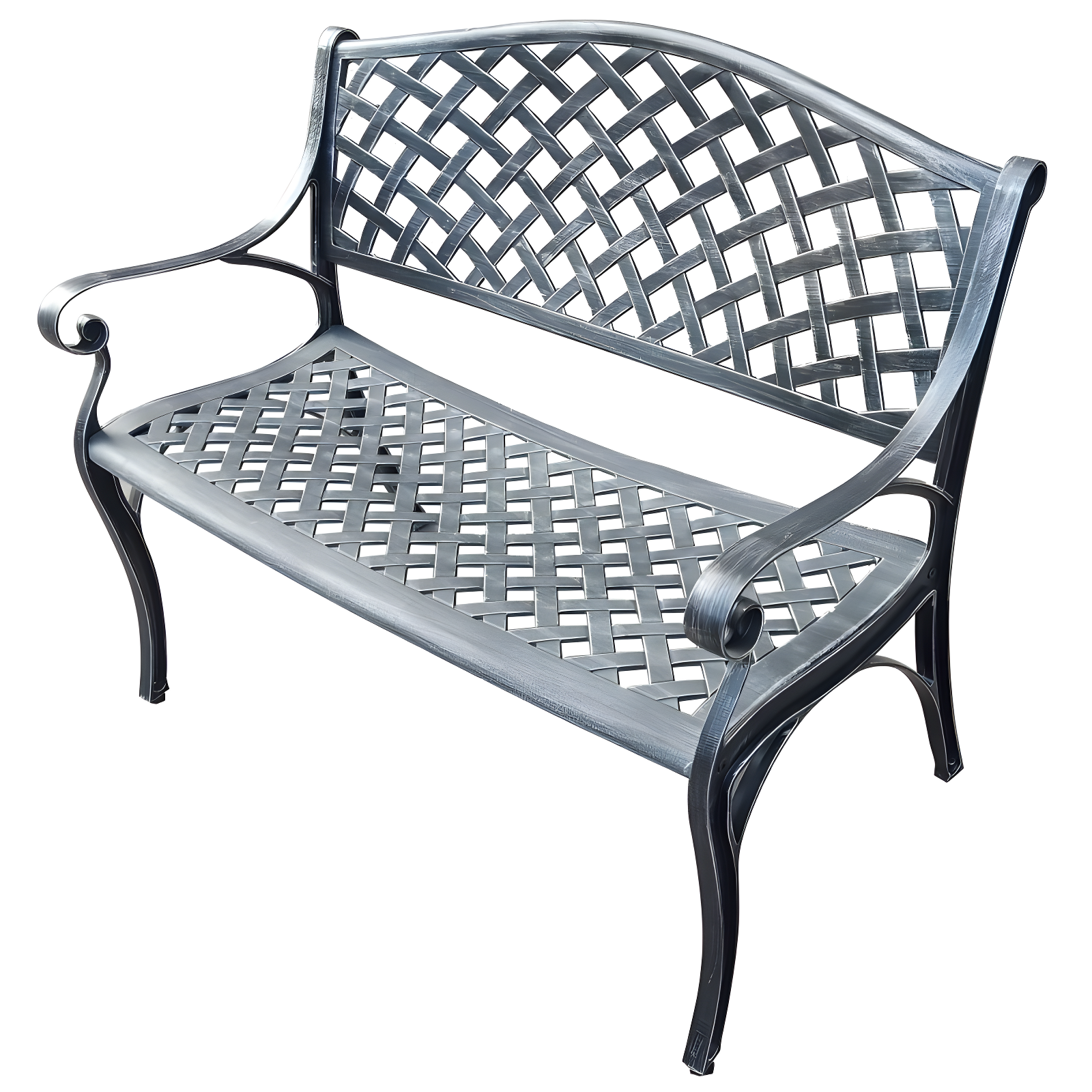 Modern Aluminum Patio Bench - Gray - Oakland Living