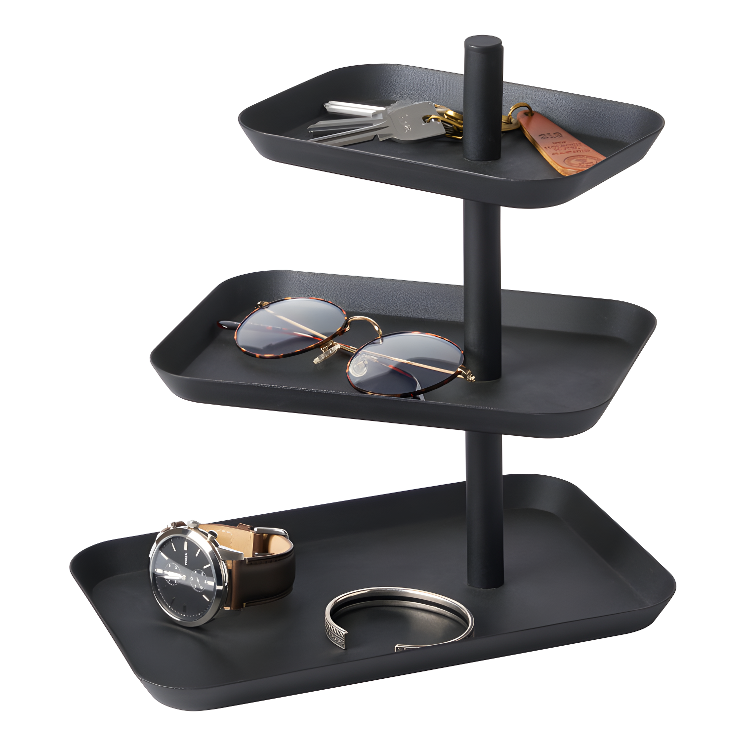 Yamazaki Home 3-Tier Accessory Tray - Jewelry Holder & Storage Organizer, Steel