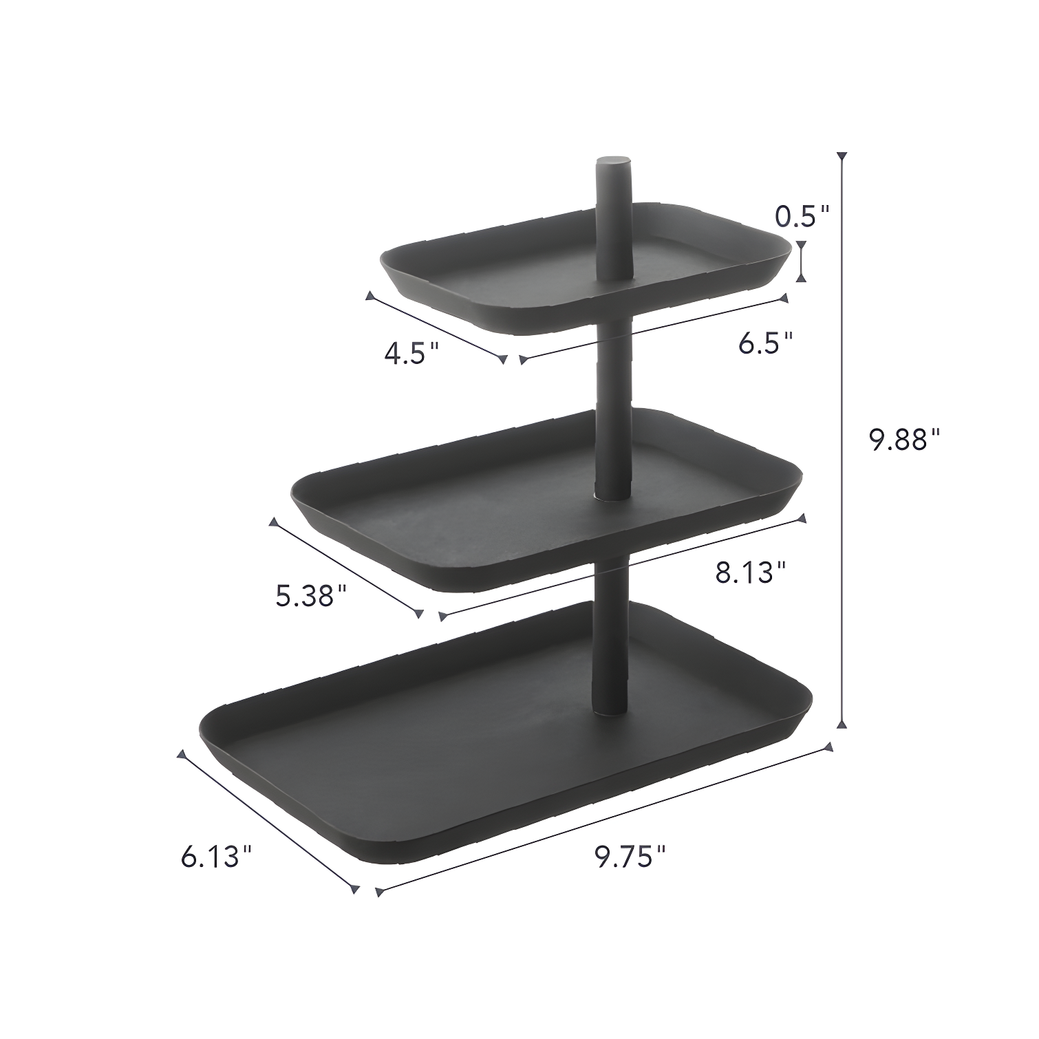 Yamazaki Home 3-Tier Accessory Tray - Jewelry Holder & Storage Organizer, Steel