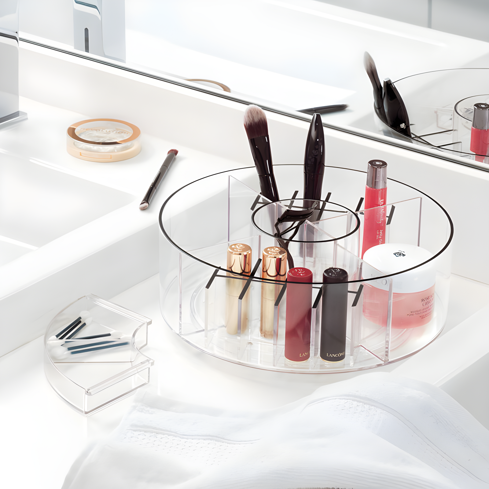 iDesign iDesign’s Onyx Collection Cosmetic Carousel, Clear