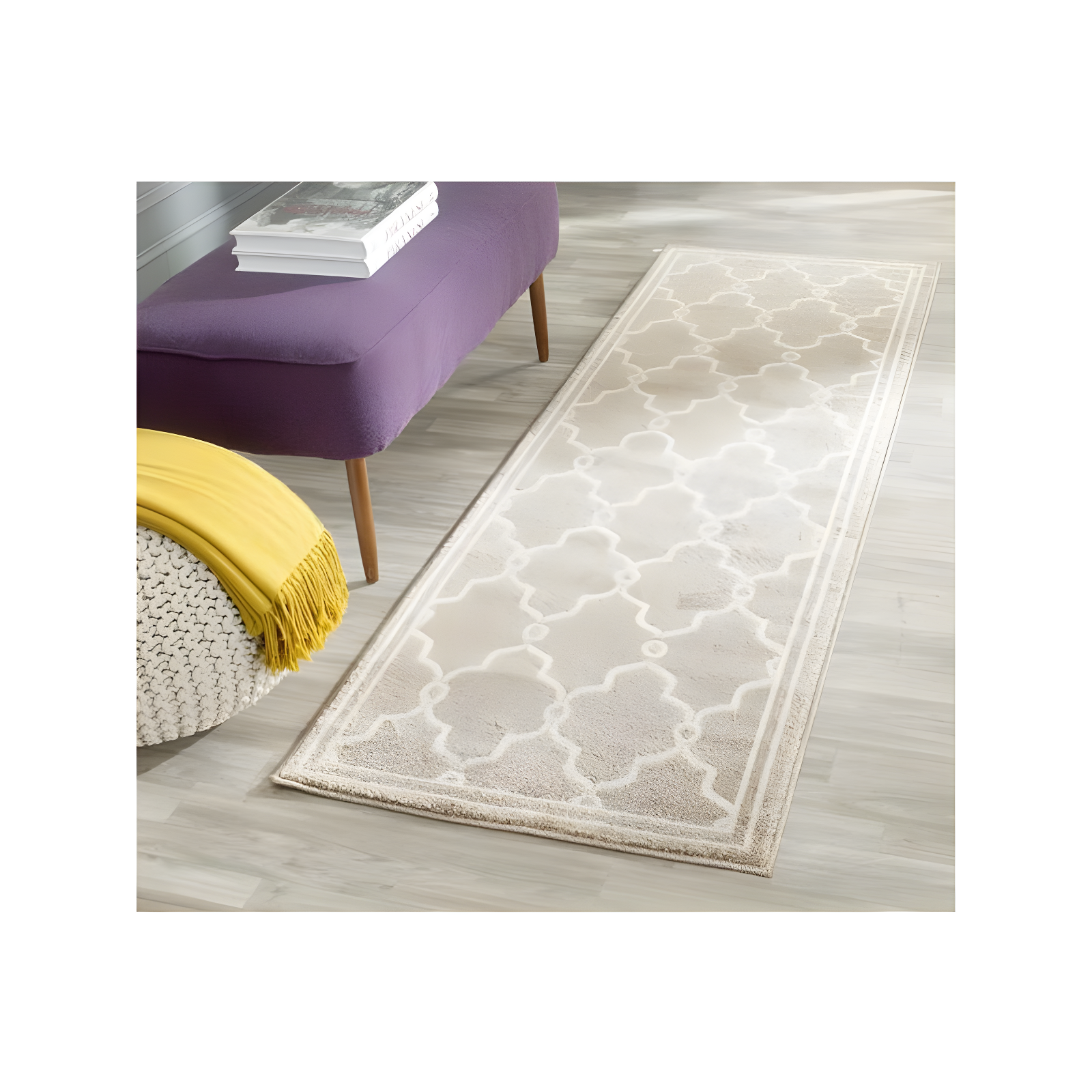 Amherst AMT414 Power Loomed Indoor Runner Rug - Wheat/Beige - 2'3"x9' - Safavieh