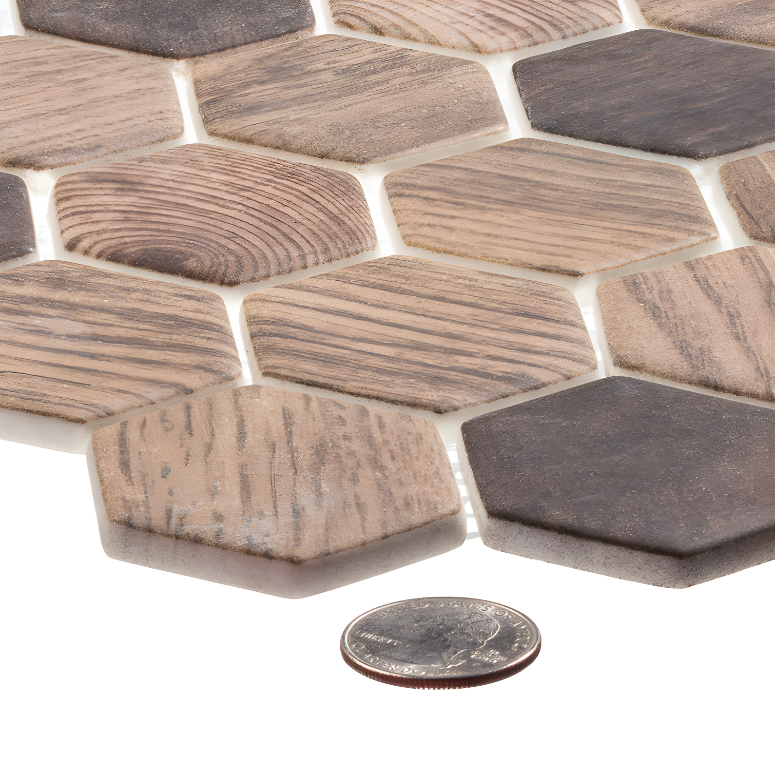 Terrain 2'' Hex Glass Mosaic Kitchen Backsplash, Bathroom, Shower, Wall and Floor Tile