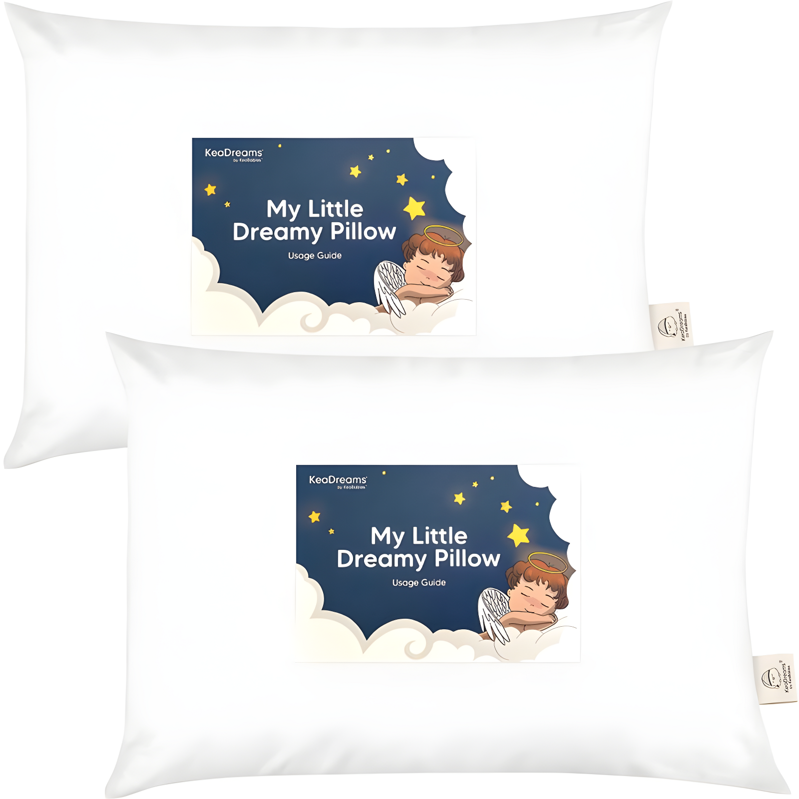 KeaBabies 2-Pack Toddler Pillow - Soft Organic Cotton Kids Pillows for Sleeping - 13X18 Travel Pillow for Kids Age 2-5 (Soft White)
