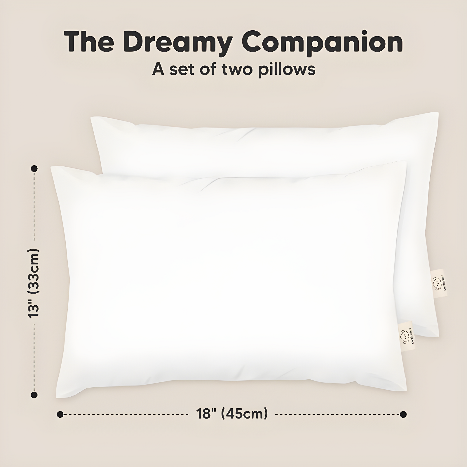 KeaBabies 2-Pack Toddler Pillow - Soft Organic Cotton Kids Pillows for Sleeping - 13X18 Travel Pillow for Kids Age 2-5 (Soft White)