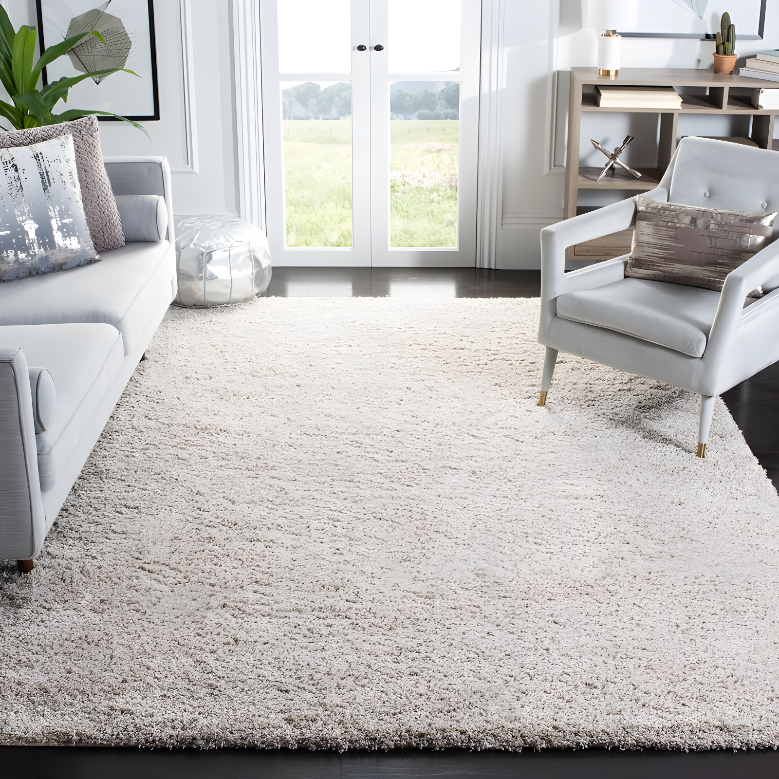 Shag SG151 Power Loomed Area Rug - Beige - 8'x10' - Safavieh.