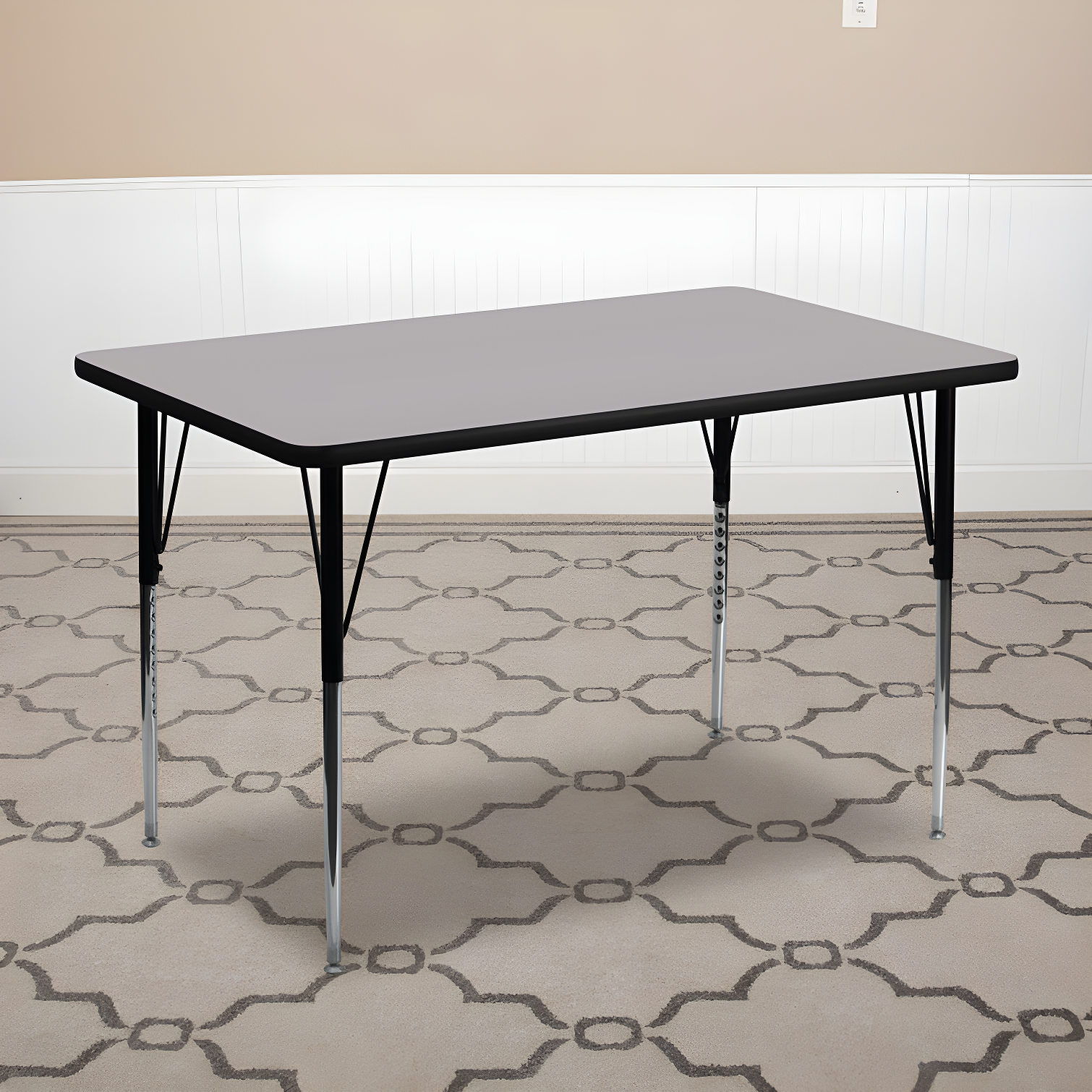 Goddard 24''W x 48''L Rectangular HP Laminate Activity Table - Adjustable Legs