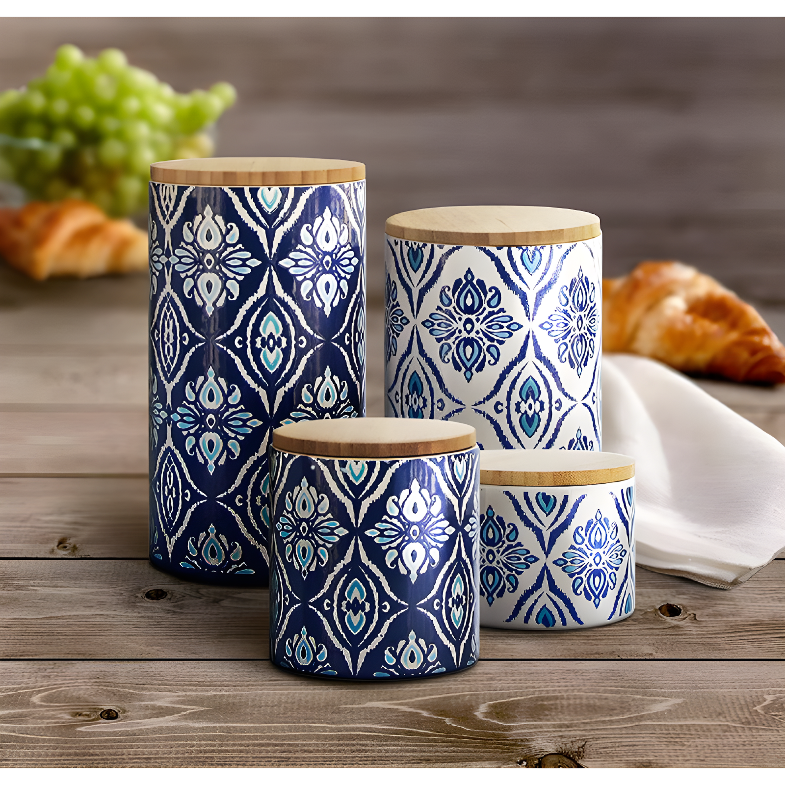 Design Guild Pirouette Ceramic / Porcelain Canister - Set of 4