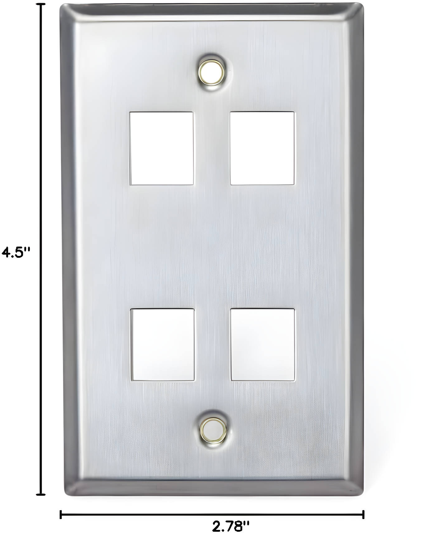 Stainless Steel 4-Port Keystone Mounting Plate