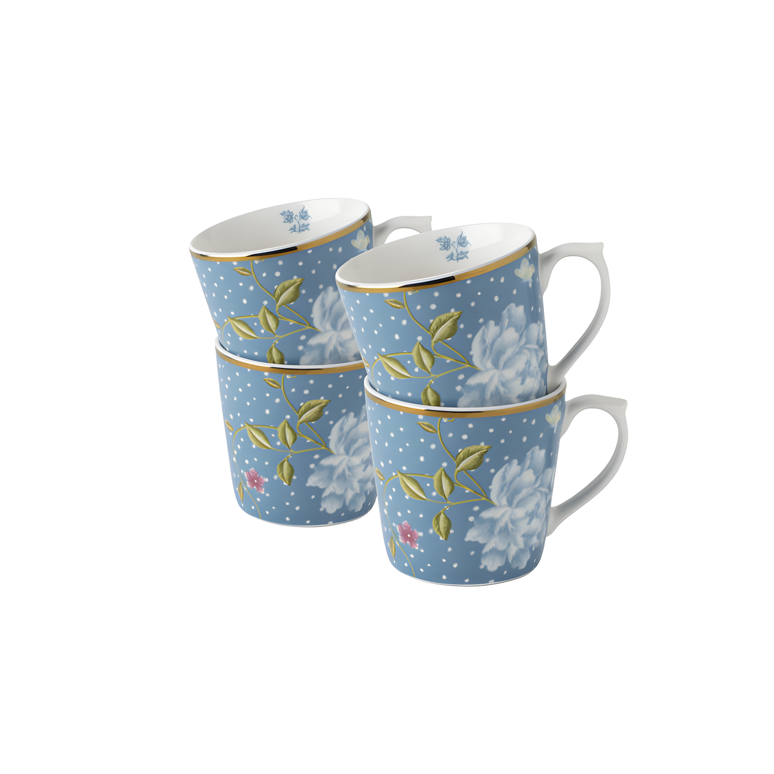 Laura Ashley Heritage Collectables Set/4 Mugs 10.82 Oz Seaspray Uni In Giftbox (Set of 4)