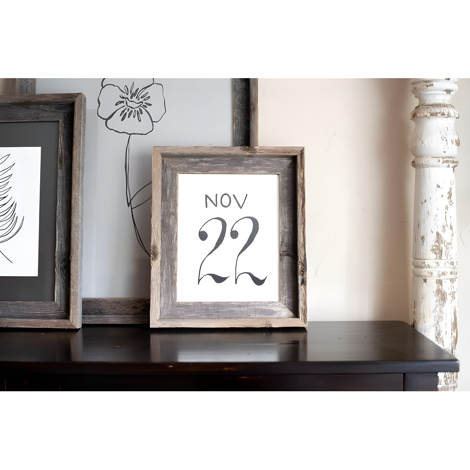 Millwood Pines Kattan Weathered Gray Wood Beveled Picture Frame
