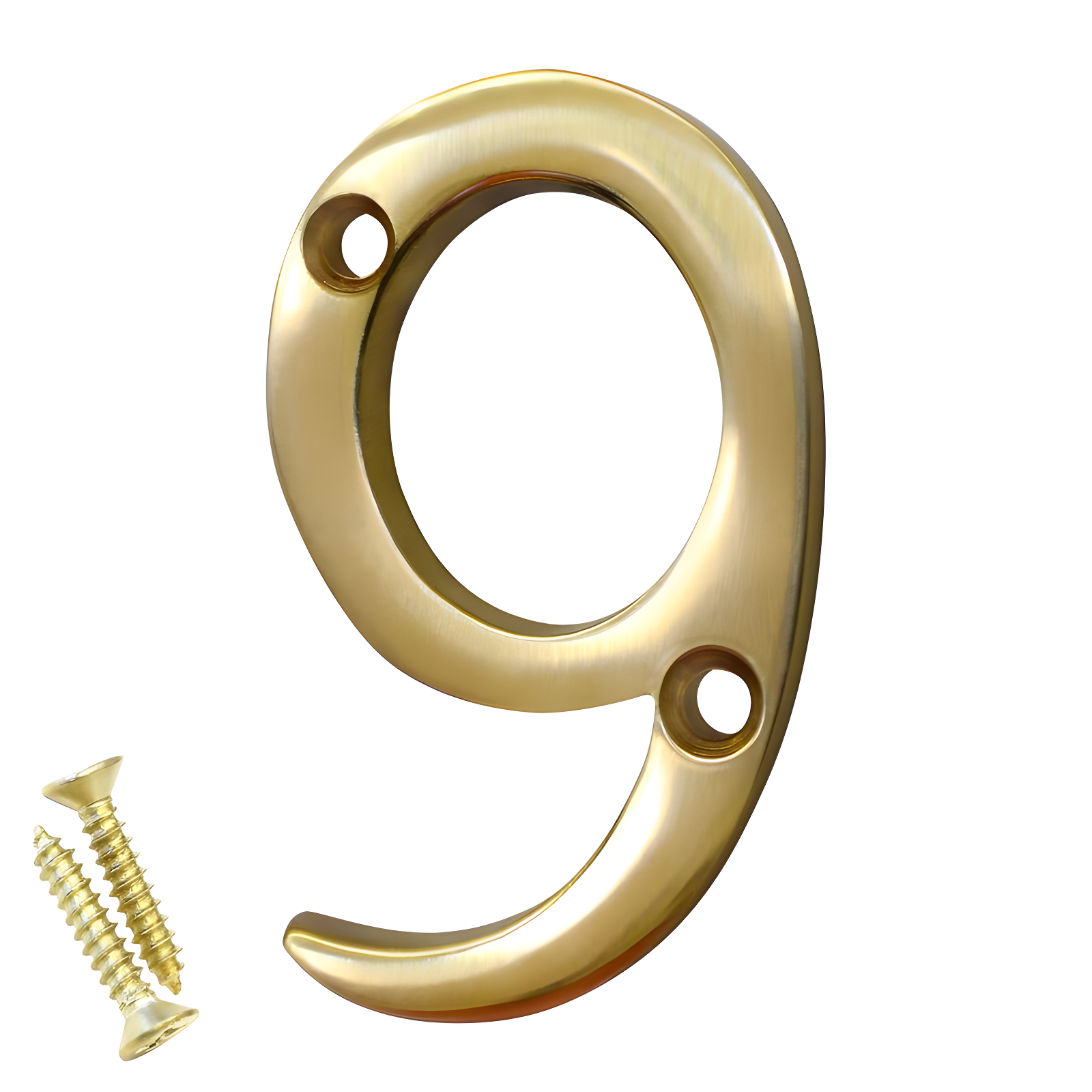 2'' H Reflective Brass House Number