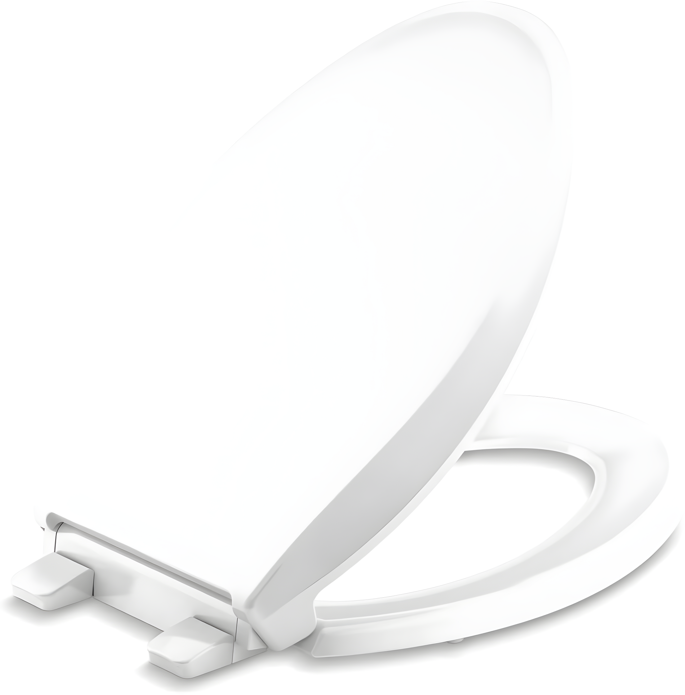 KOHLER 4636-RL-0 Cachet ReadyLatch Elongated Toilet Seat, Quiet-Close Lid and Seat, Countoured Seat, Grip-Tight Bumpers and Installation Hardware, White