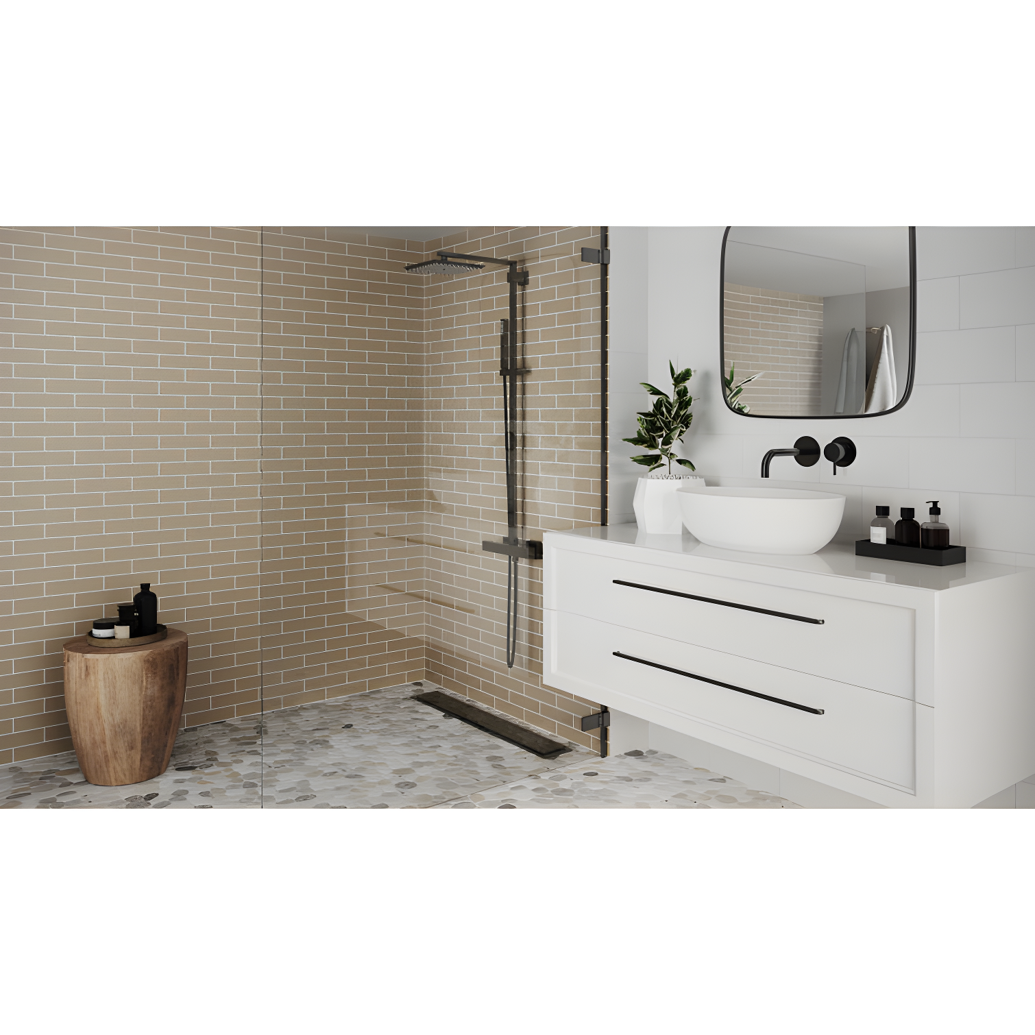 Sliced Pebble Mosaic Wall & Floor Tile
