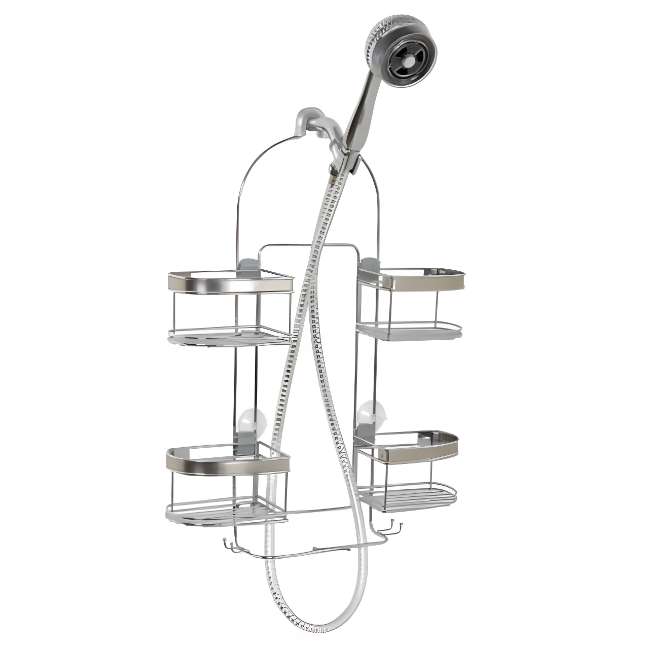 zenna home 7546nsp, expandable over-the-showerhead caddy, chrome