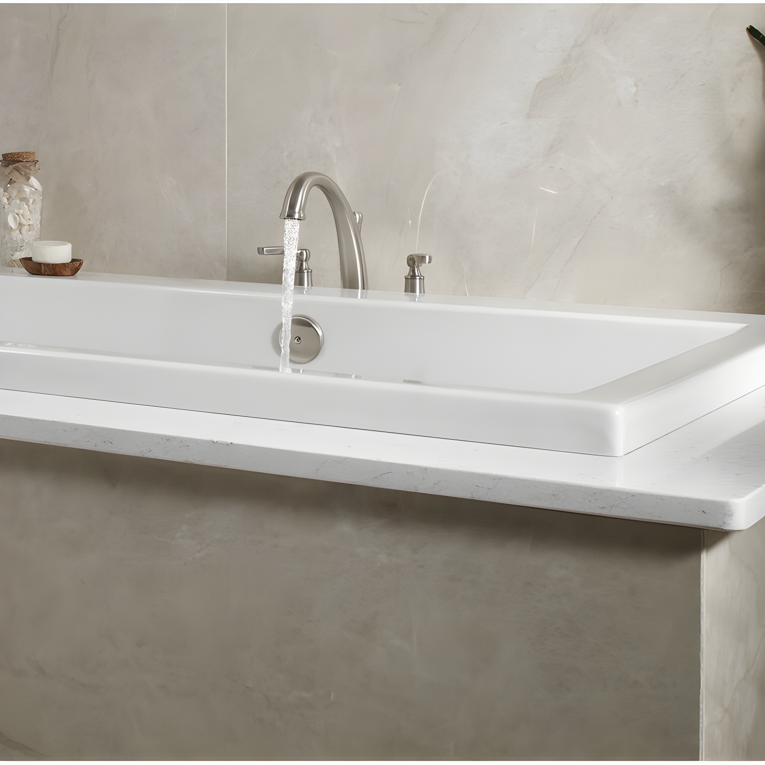Double Handle Deck Mounted Roman Tub Faucet Trim