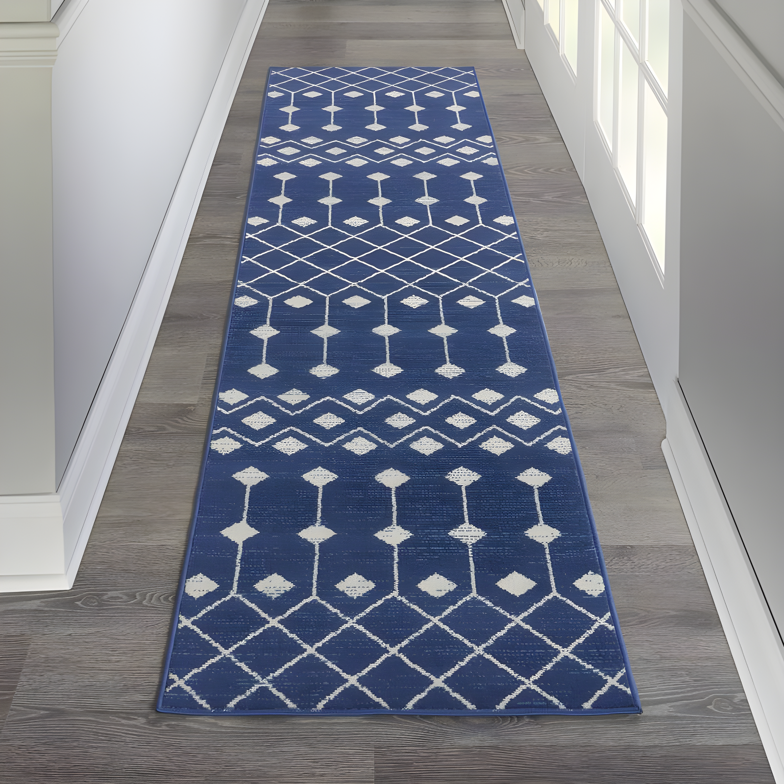Nourison Grafix GRF37 Indoor Area Rug Navy 2'3" x 12'