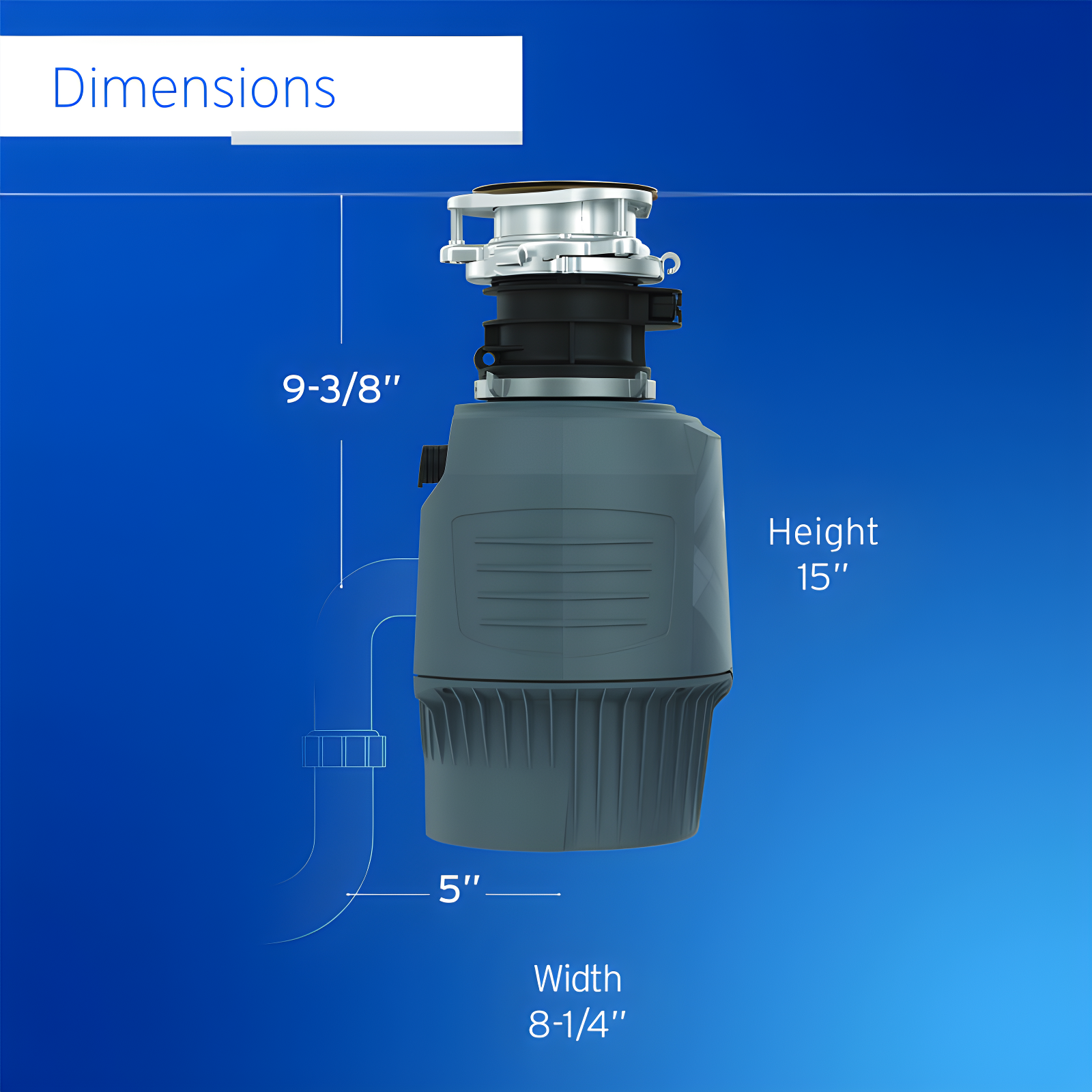 InSinkErator Evolution Cover Control 3/4 HP Garbage Disposal, Advanced Series Batch Feed Food Waste Disposer