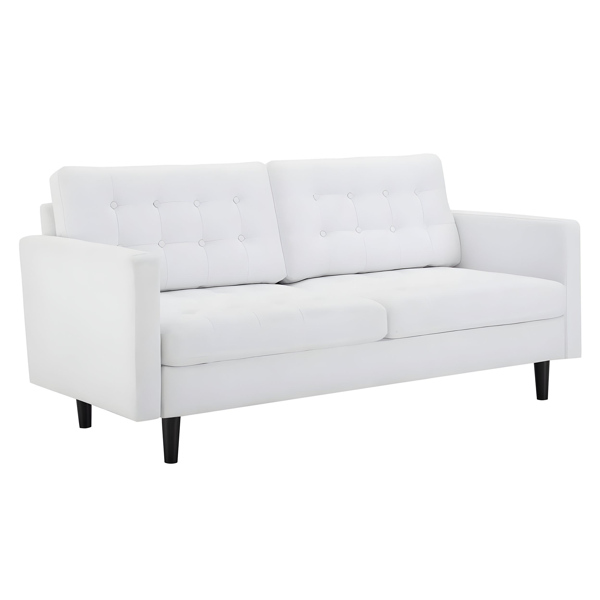 Modway Exalt Fabric Upholstered Tufted Sofa in White & Black