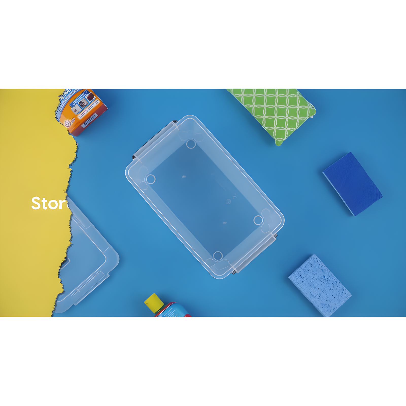 IRIS USA 9.4 Qt 2 Layer Stack and Carry Storage Containers with Bulked-Up Lid and 4 Removable Dividers, Clear/Violet