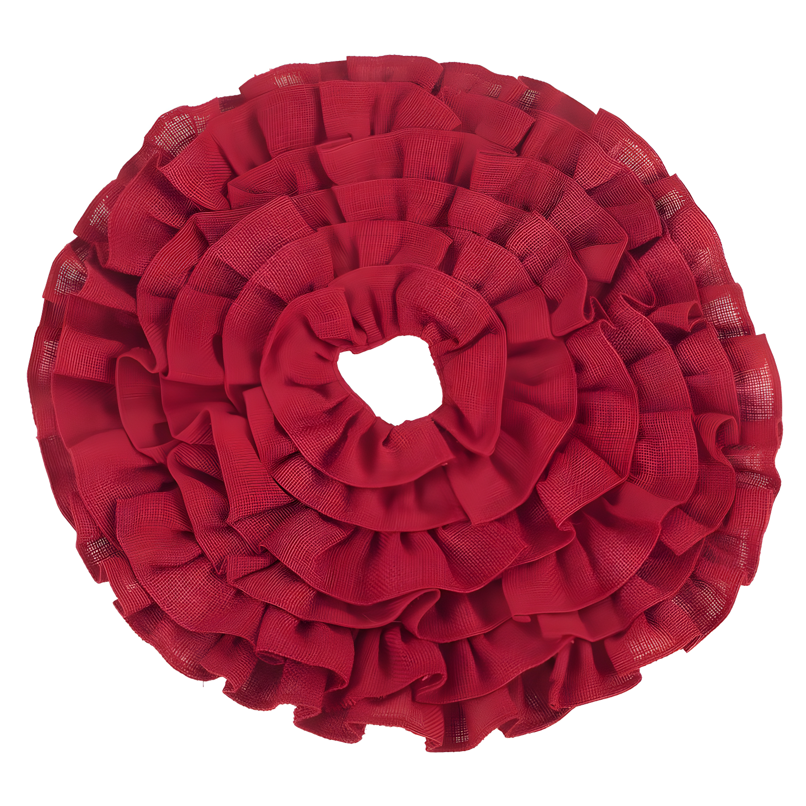Saro Lifestyle Christmas Tree Skirt With Ruffled Edge, Red, 56" Round