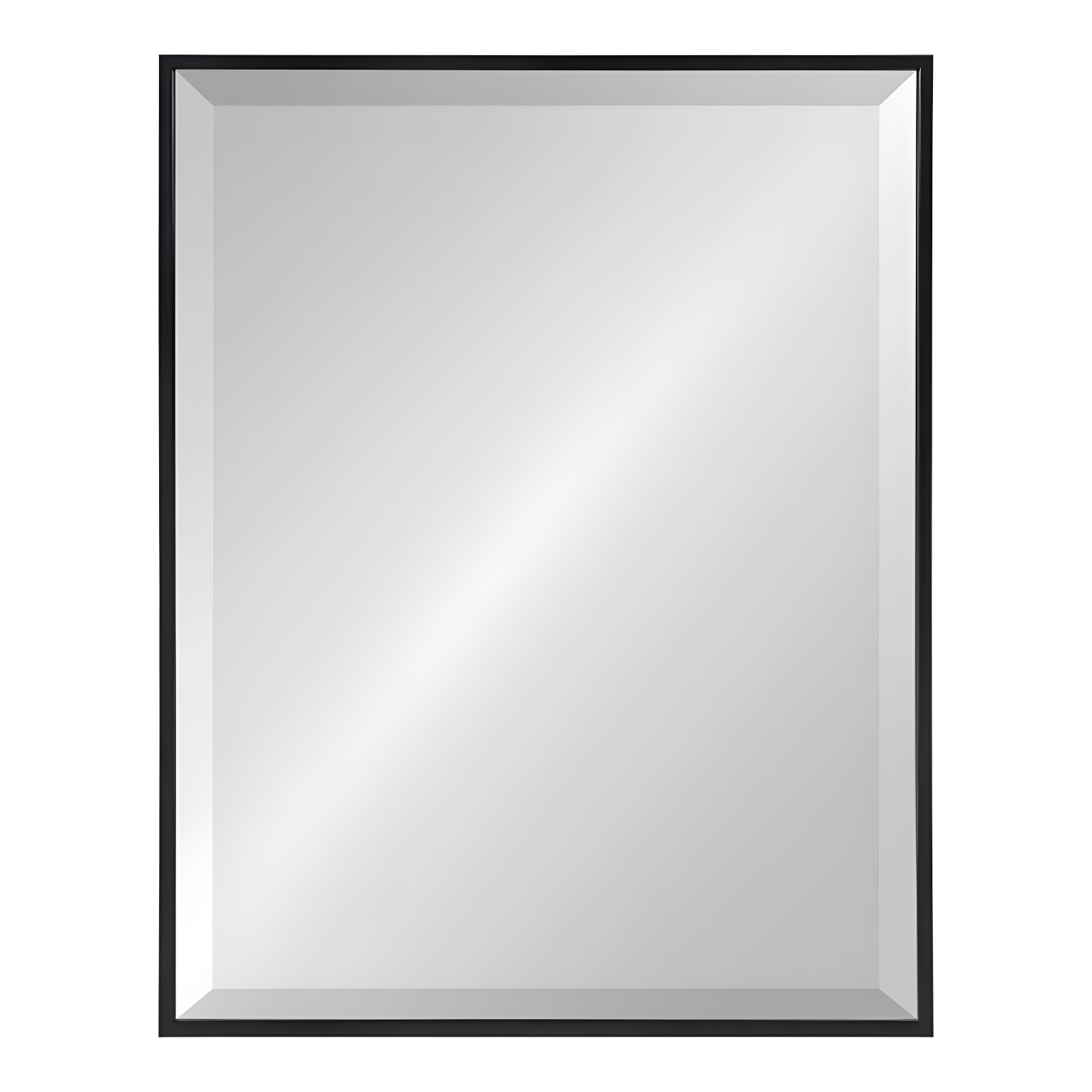 18.7" x 24.7" Rhodes Rectangle Wall Mirror Black - Kate & Laurel All Things Decor: Beveled, Plastic Frame, Easy to Hang