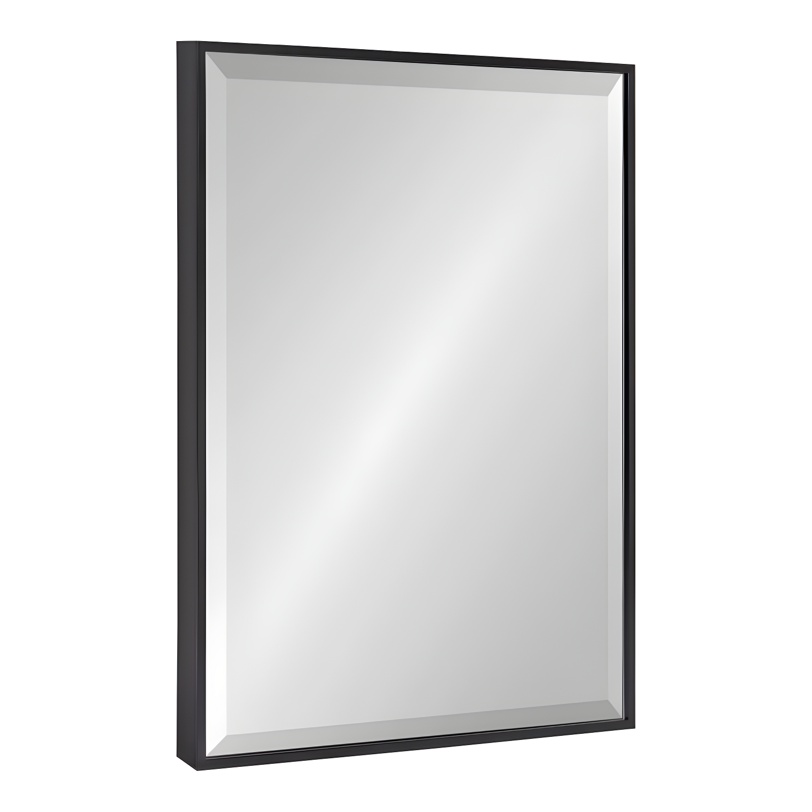 18.7" x 24.7" Rhodes Rectangle Wall Mirror Black - Kate & Laurel All Things Decor: Beveled, Plastic Frame, Easy to Hang
