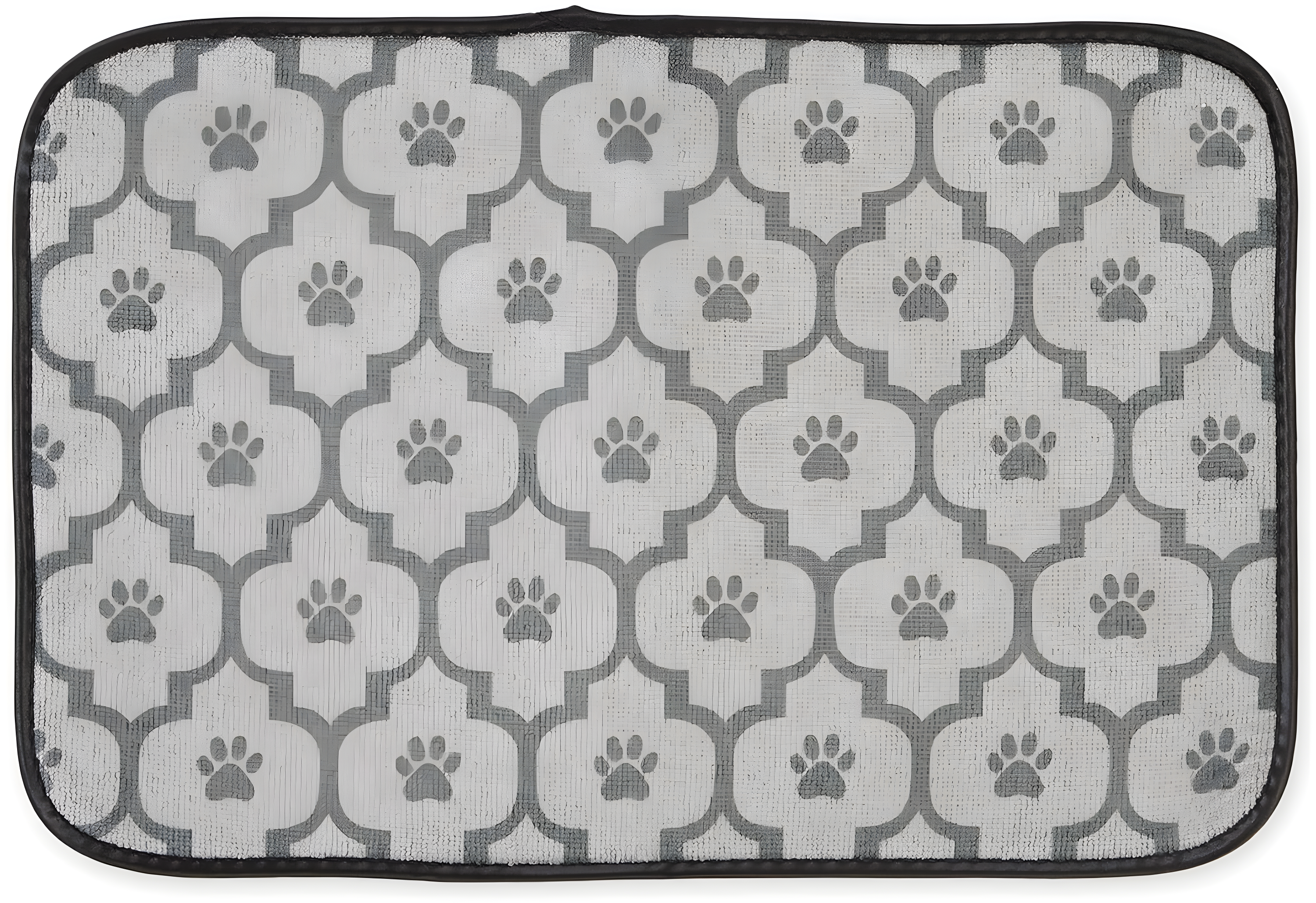 Bone Dry Gray Stripe Lightweight Absorbent Food Mat, Gray