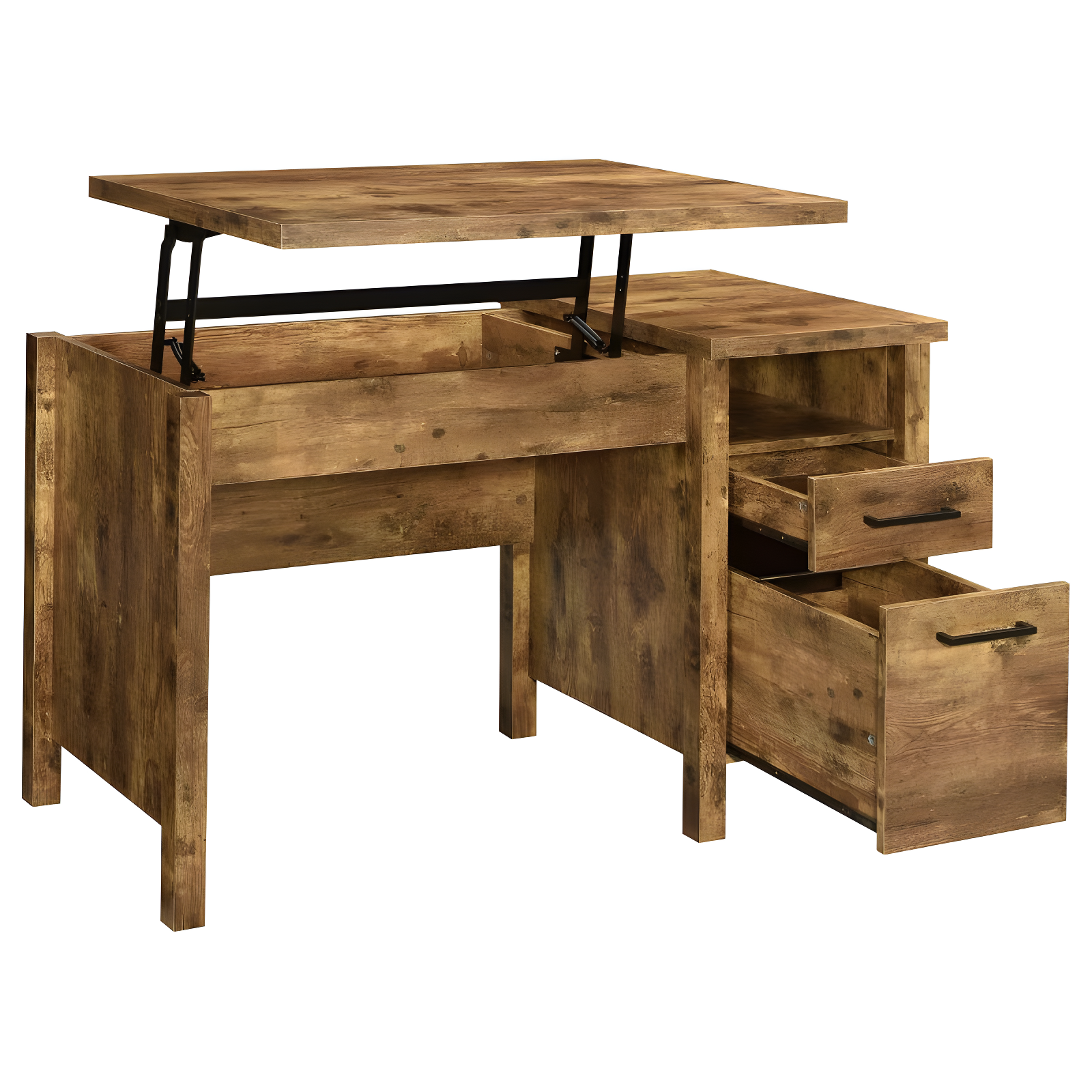 Delwin 2 Drawer Standing Office Desk Antique Nutmeg - Coaster