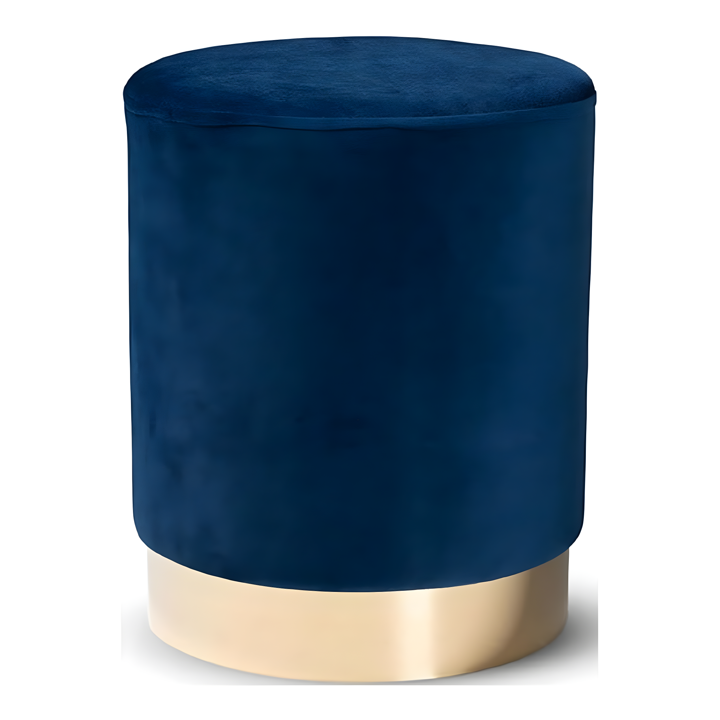 Baxton Studio Chaela Navy Blue Velvet and Gold Finished Metal Ottoman