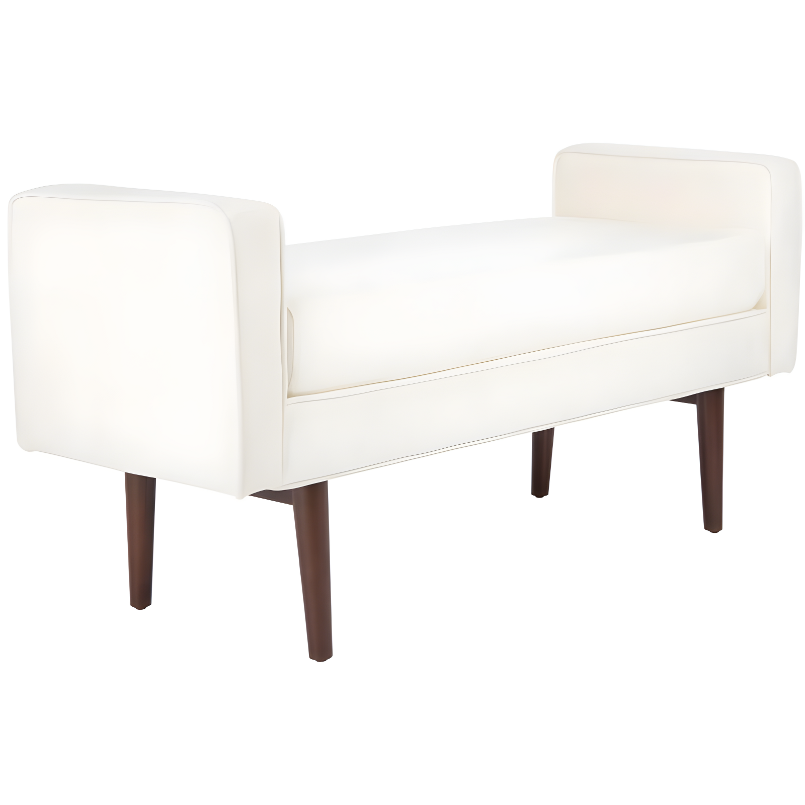 Henri Mid-Century Bench - BCH6303 - Cream/Walnut - Safavieh