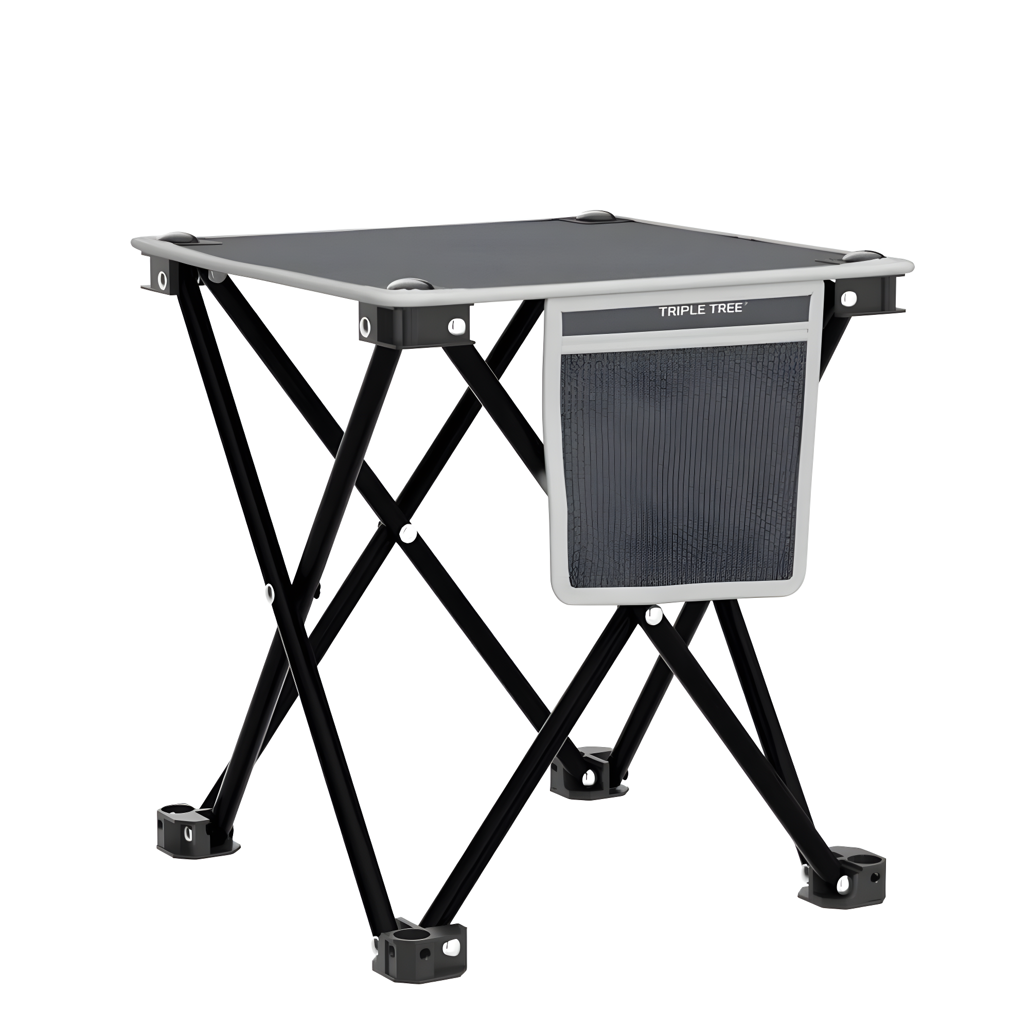 2pcs Portable Camping Stools with Package Bags, Reinforced Steel Frame Side Storage Pocket Anti-Slid Leg Pad for Outdoor Walking Hiking Fishing Portable Folding Chair, Gray 12.5x12.5x13.8inch