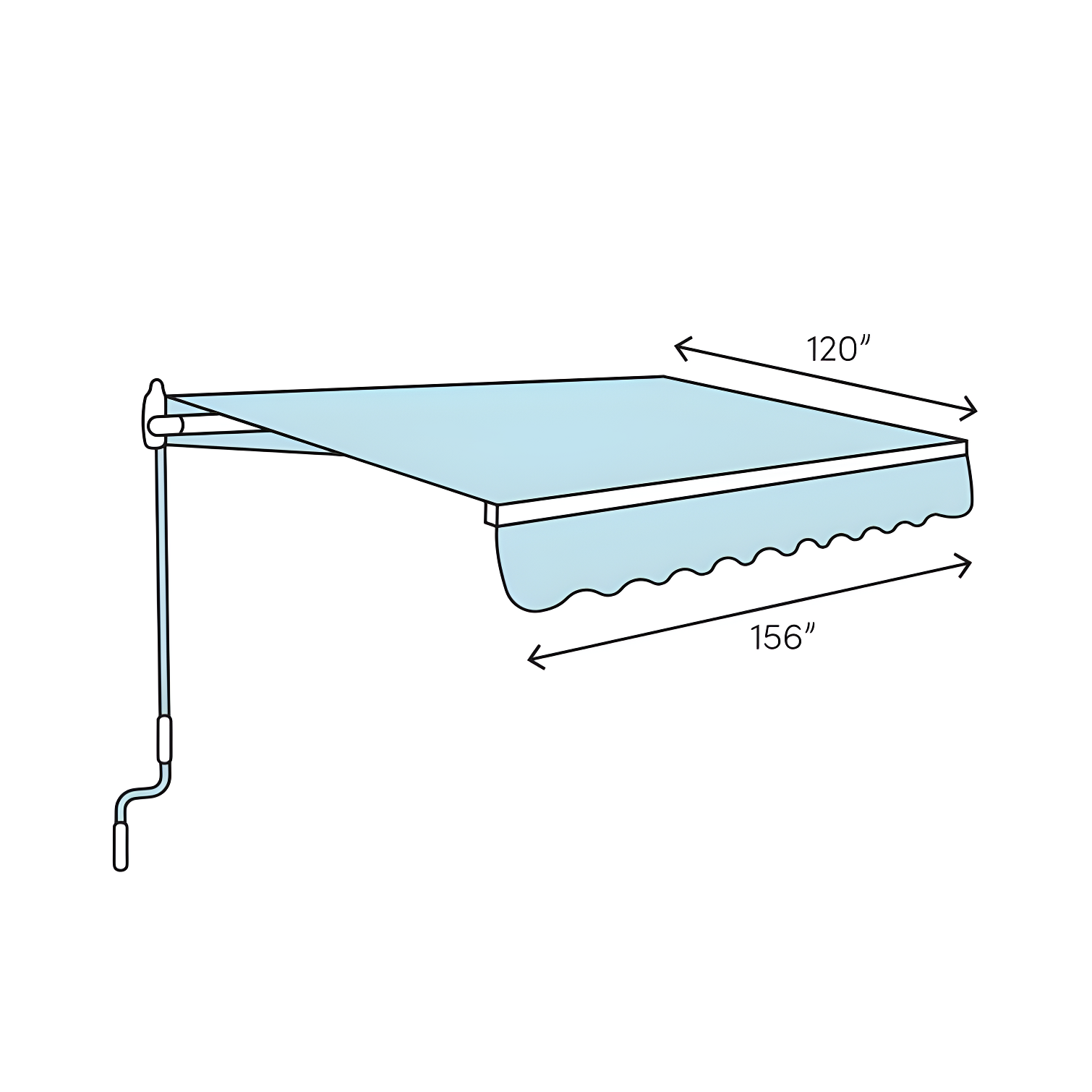 Motorized Retractable White Frame Patio Awning